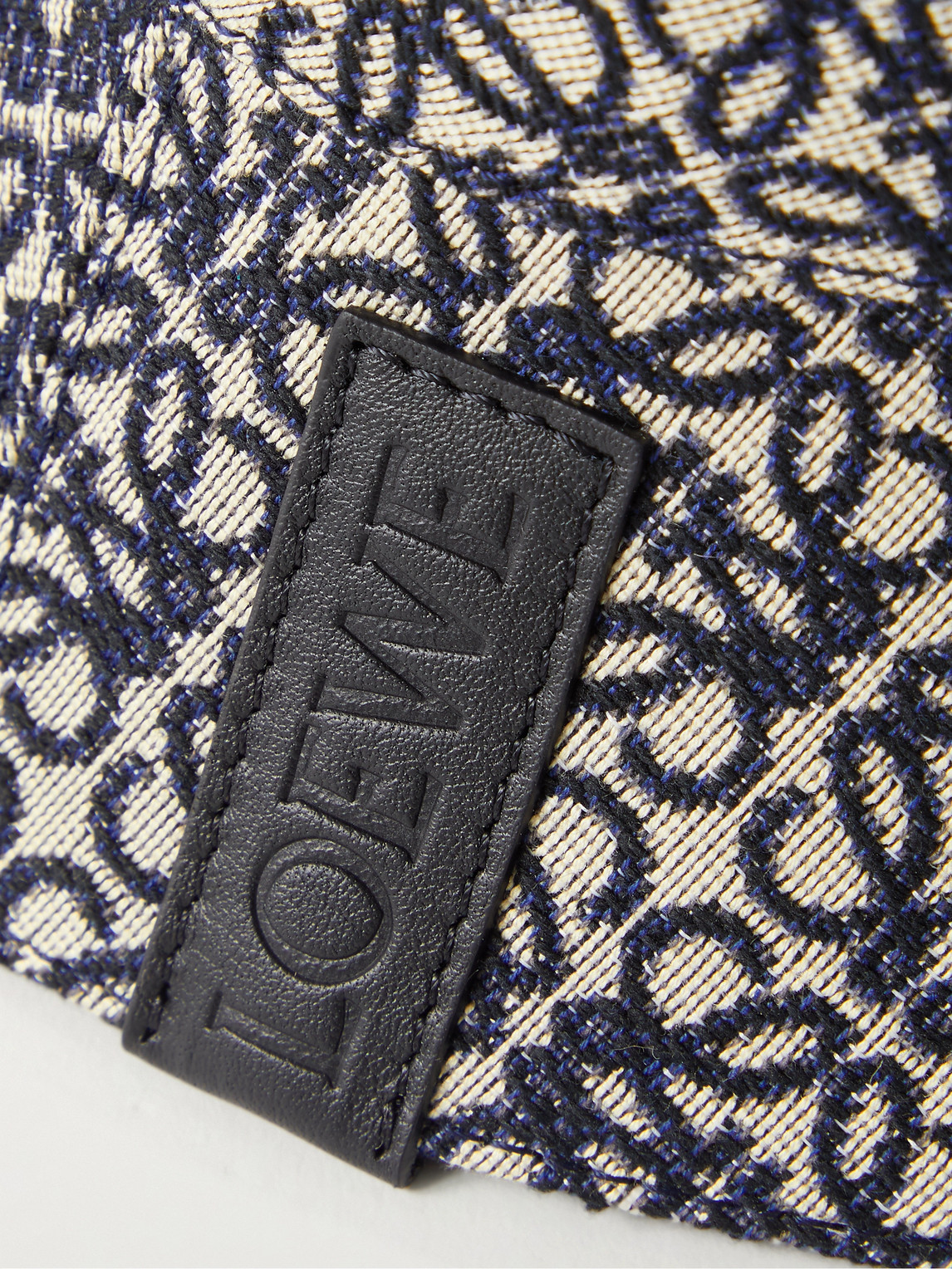 Shop Loewe Reversible Logo-jacquard Cotton-blend And Shell Bucket Hat In Blue