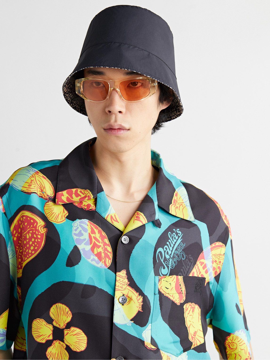 Shop Loewe Reversible Logo-jacquard Cotton-blend And Shell Bucket Hat In Blue