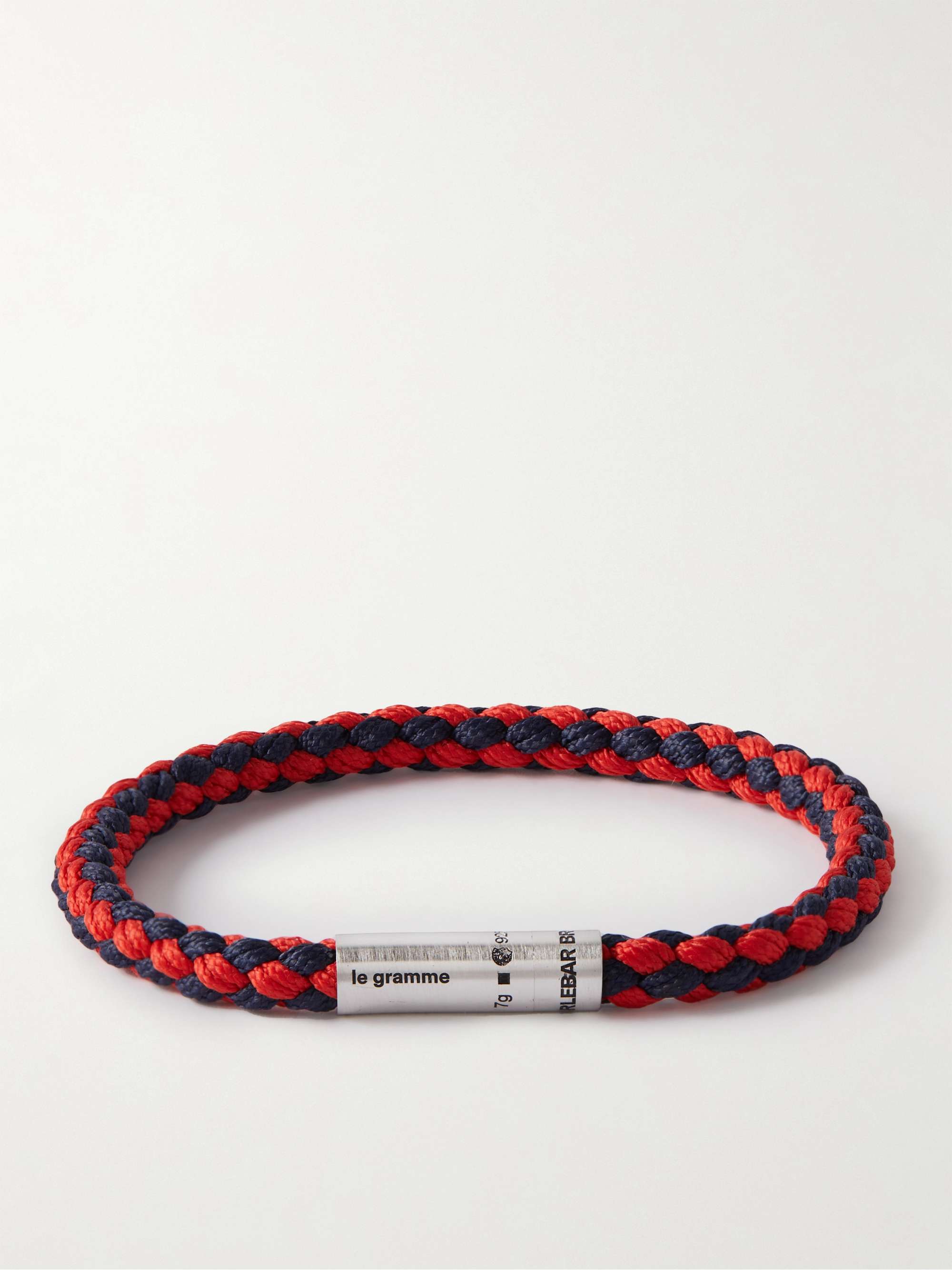 Red + Orlebar Brown 7g Woven Cord and Sterling Silver Bracelet | LE GRAMME  | MR PORTER
