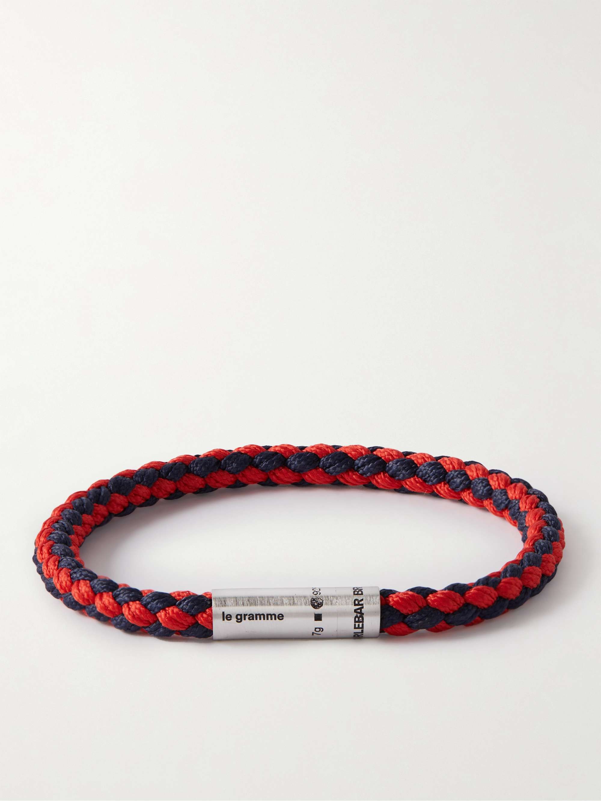 Red + Orlebar Brown 7g Woven Cord and Sterling Silver Bracelet | LE GRAMME | MR PORTER Red + Orlebar Brown 7g Woven Cord and Sterling Silver Bracelet | LE GRAMME | MR PORTER