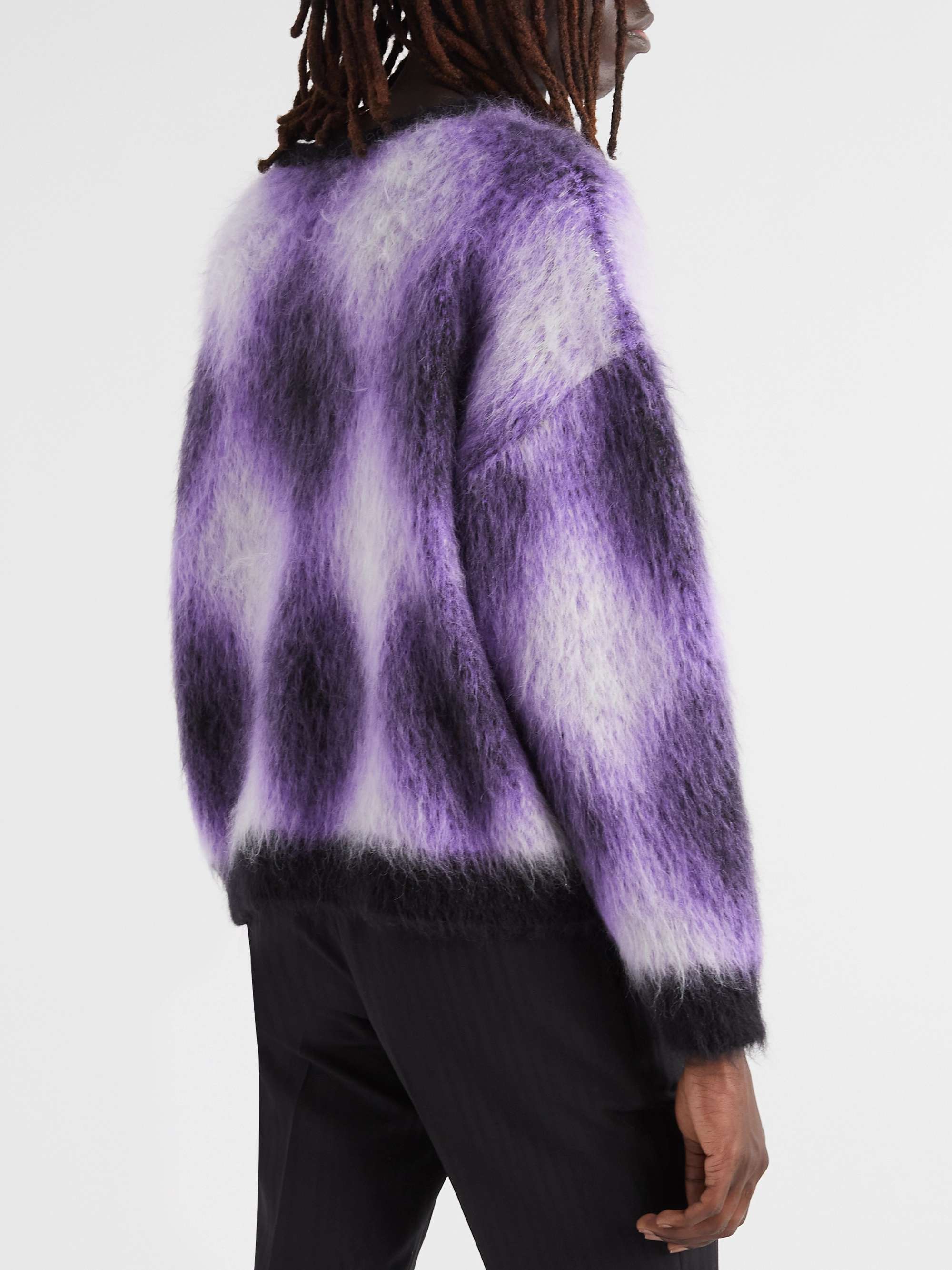 CELINE HOMME Argyle Mohair-Blend Sweater