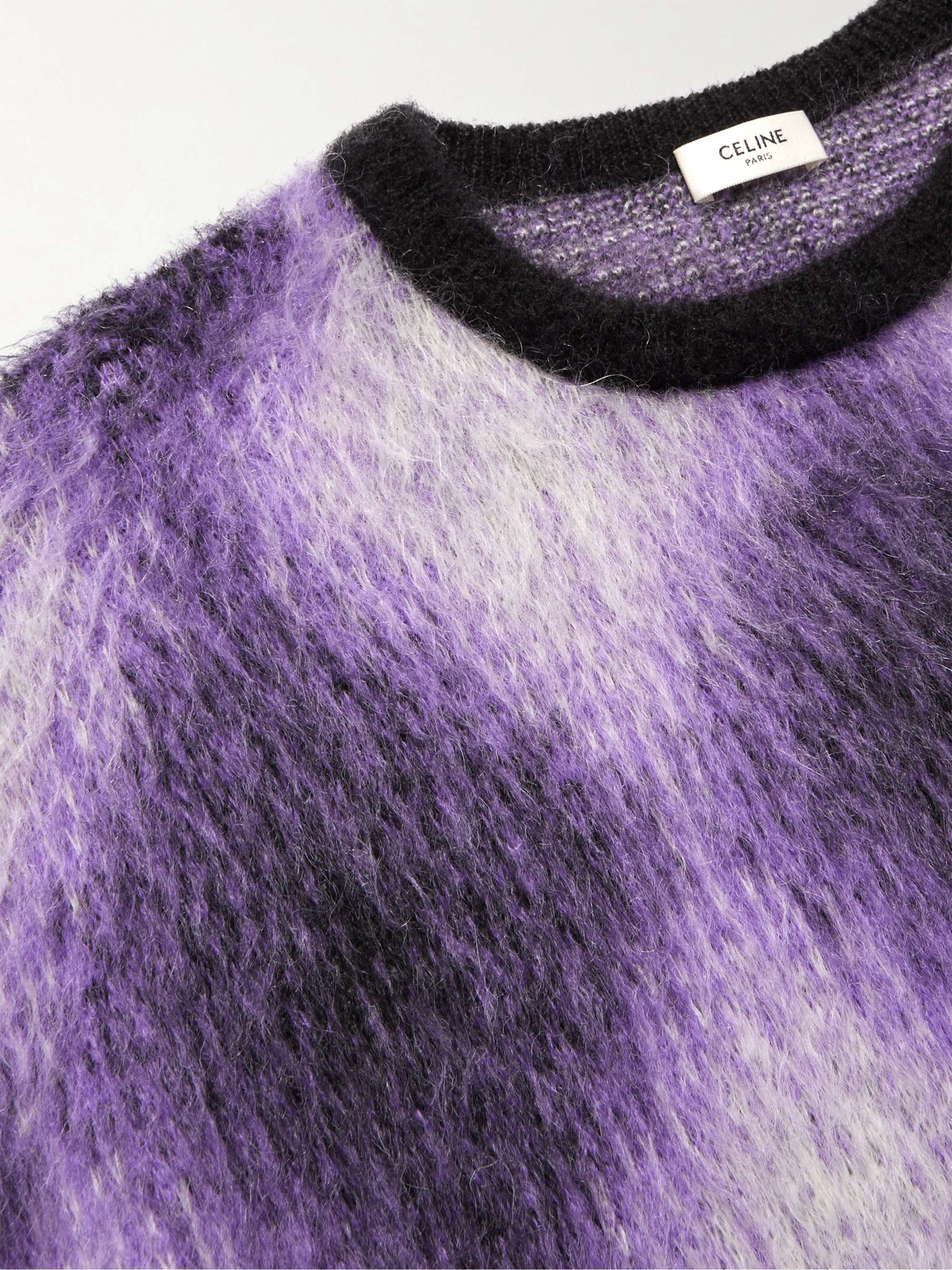 CELINE Argyle Mohair-Blend Sweater