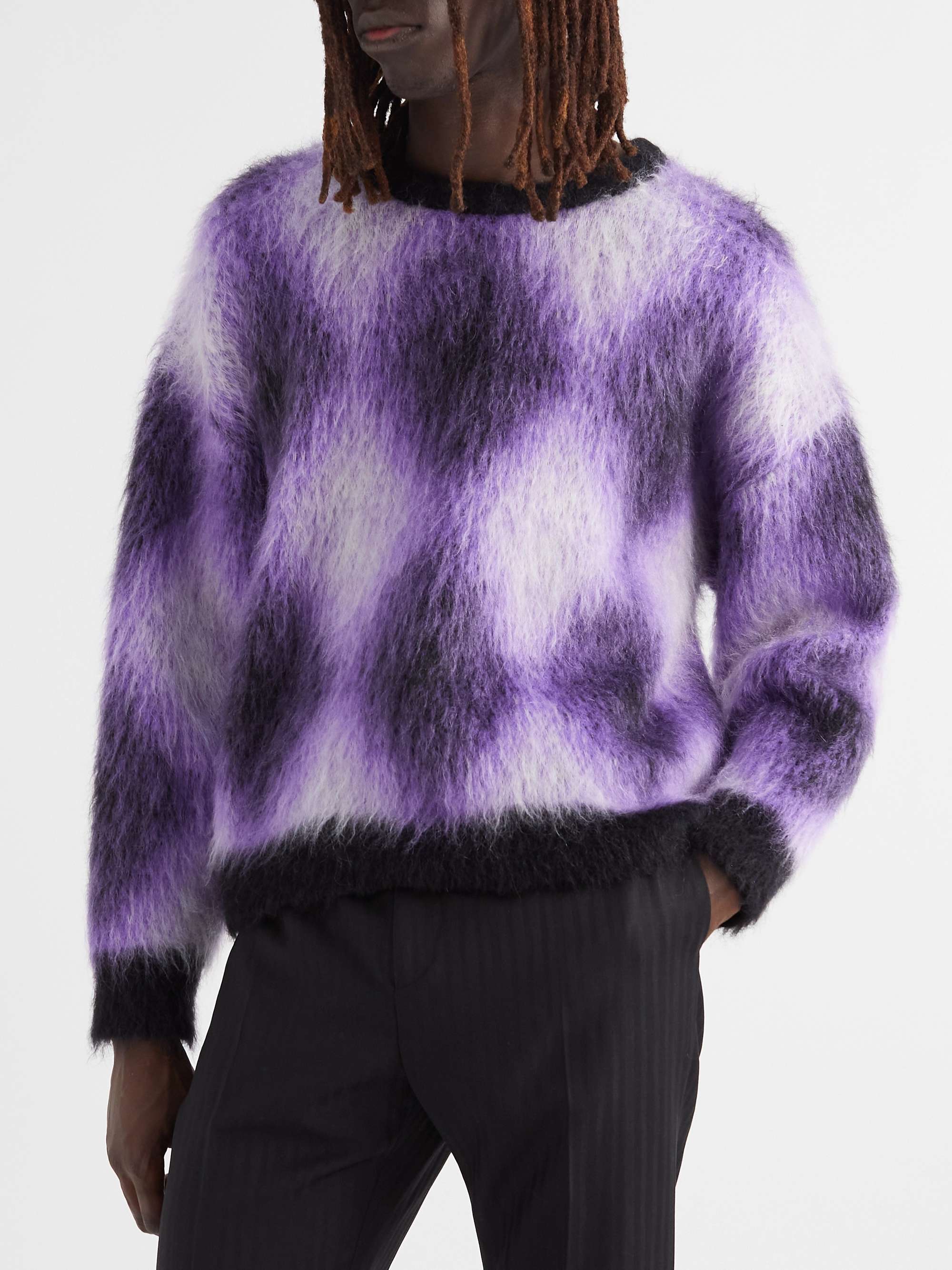 CELINE HOMME Argyle Mohair-Blend Sweater