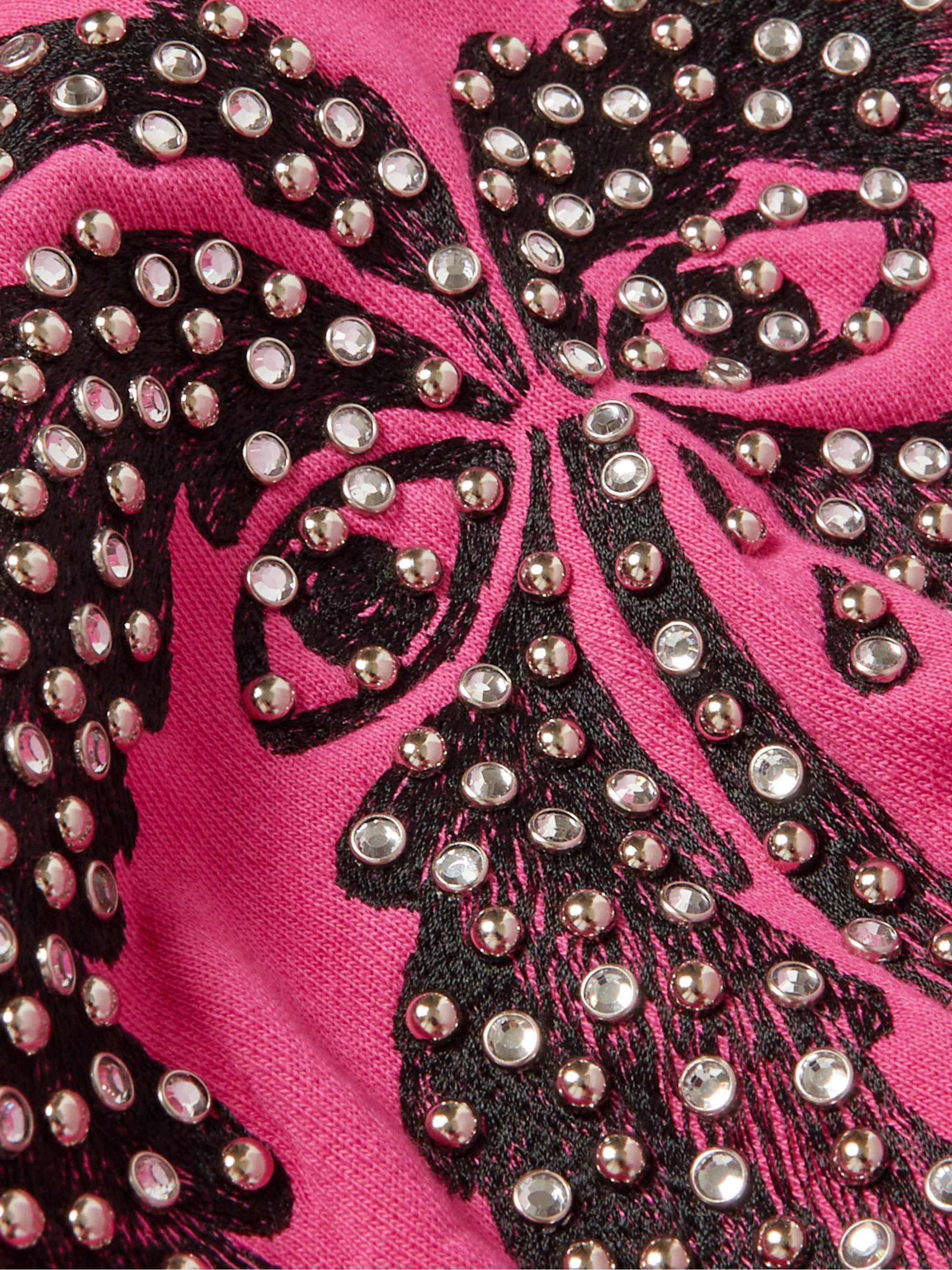 CELINE HOMME Oversized Embellished Embroidered Cotton-Blend Jersey Hoodie