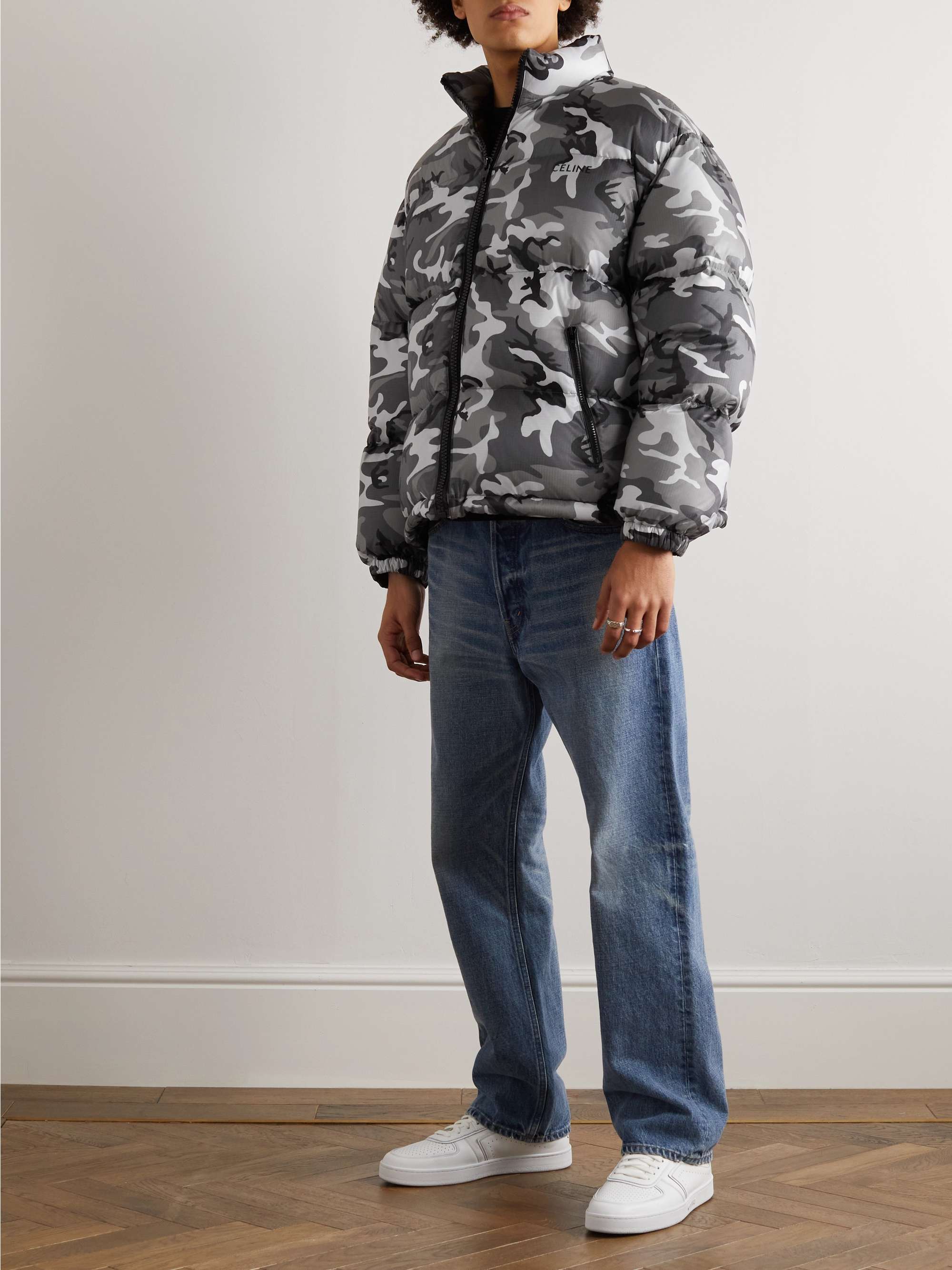 CELINE HOMME Camouflage-Print Nylon-Ripstop Down Jacket