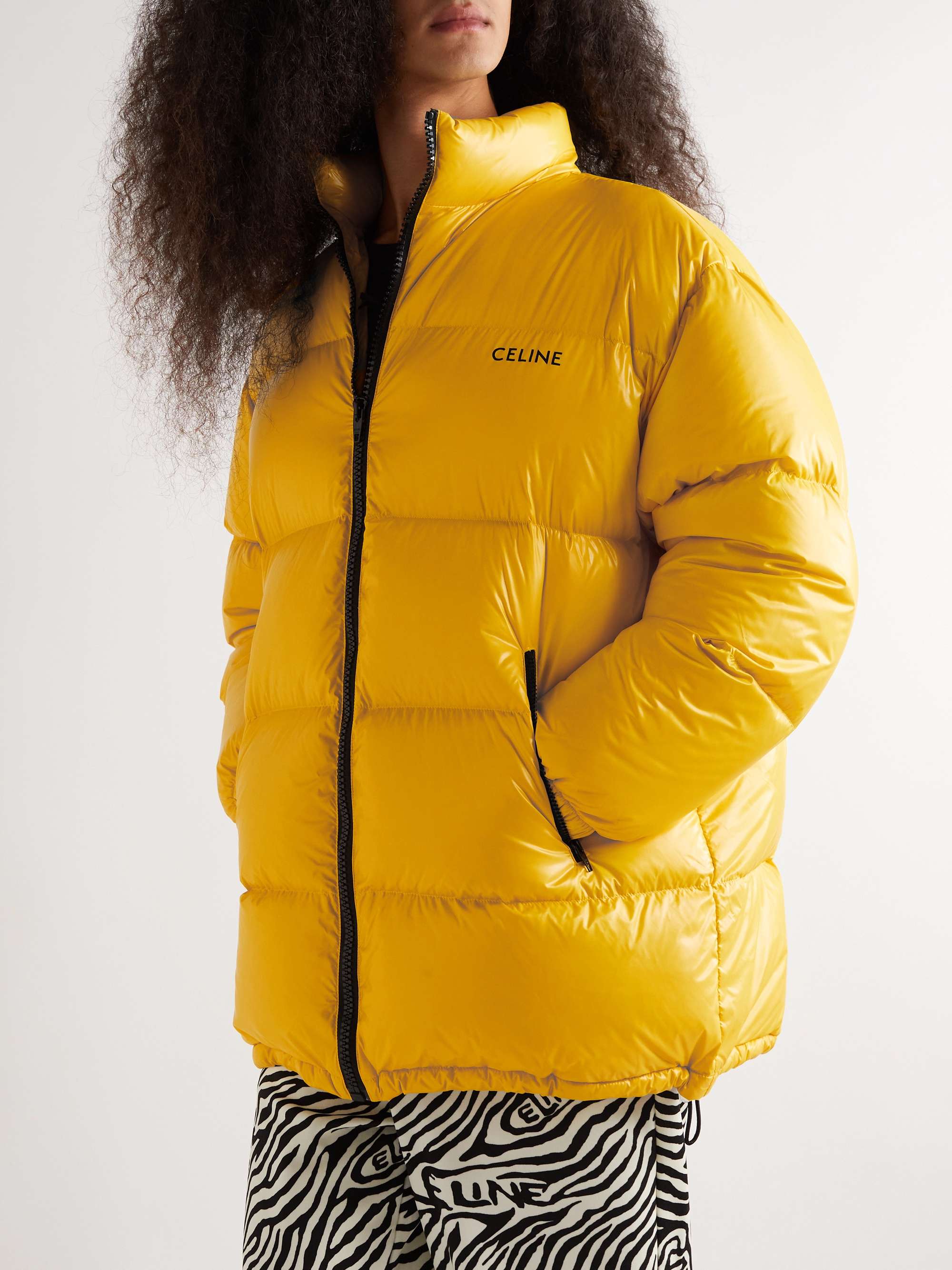 CELINE HOMME Doudoune Logo-Print Quilted Shell Down Coat
