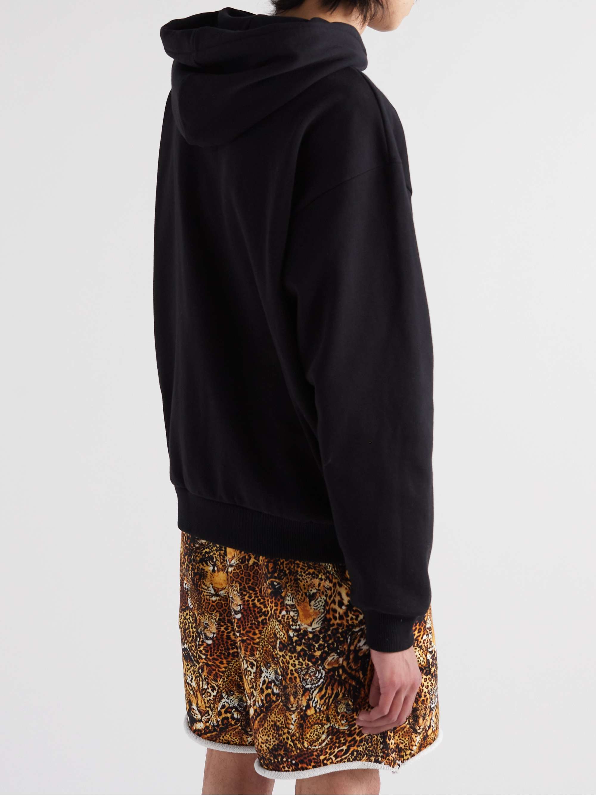 CELINE Flocked Stretch-Cotton Jersey Hoodie