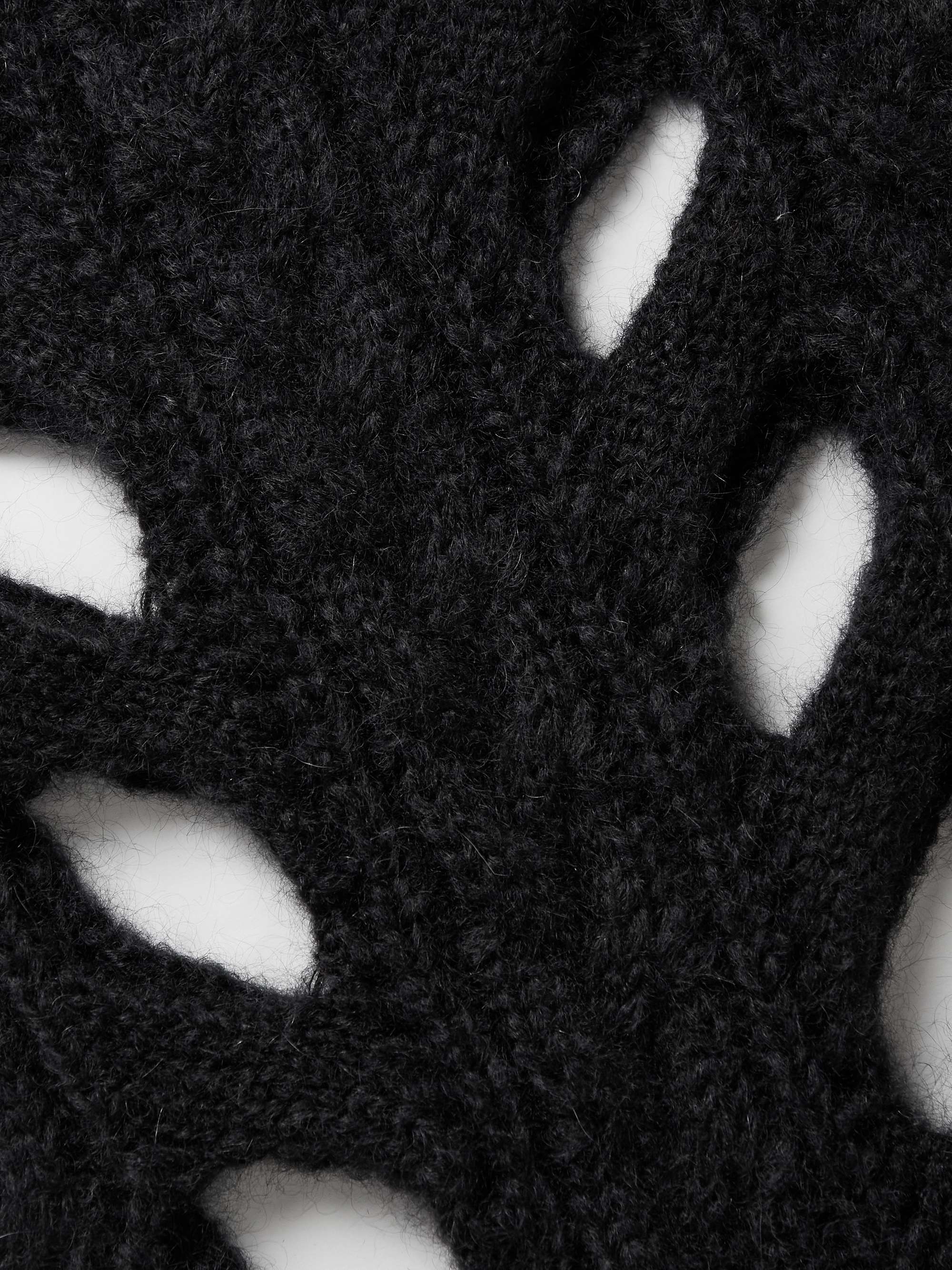 CELINE HOMME Cutout Cable-Knit Mohair-Blend Sweater