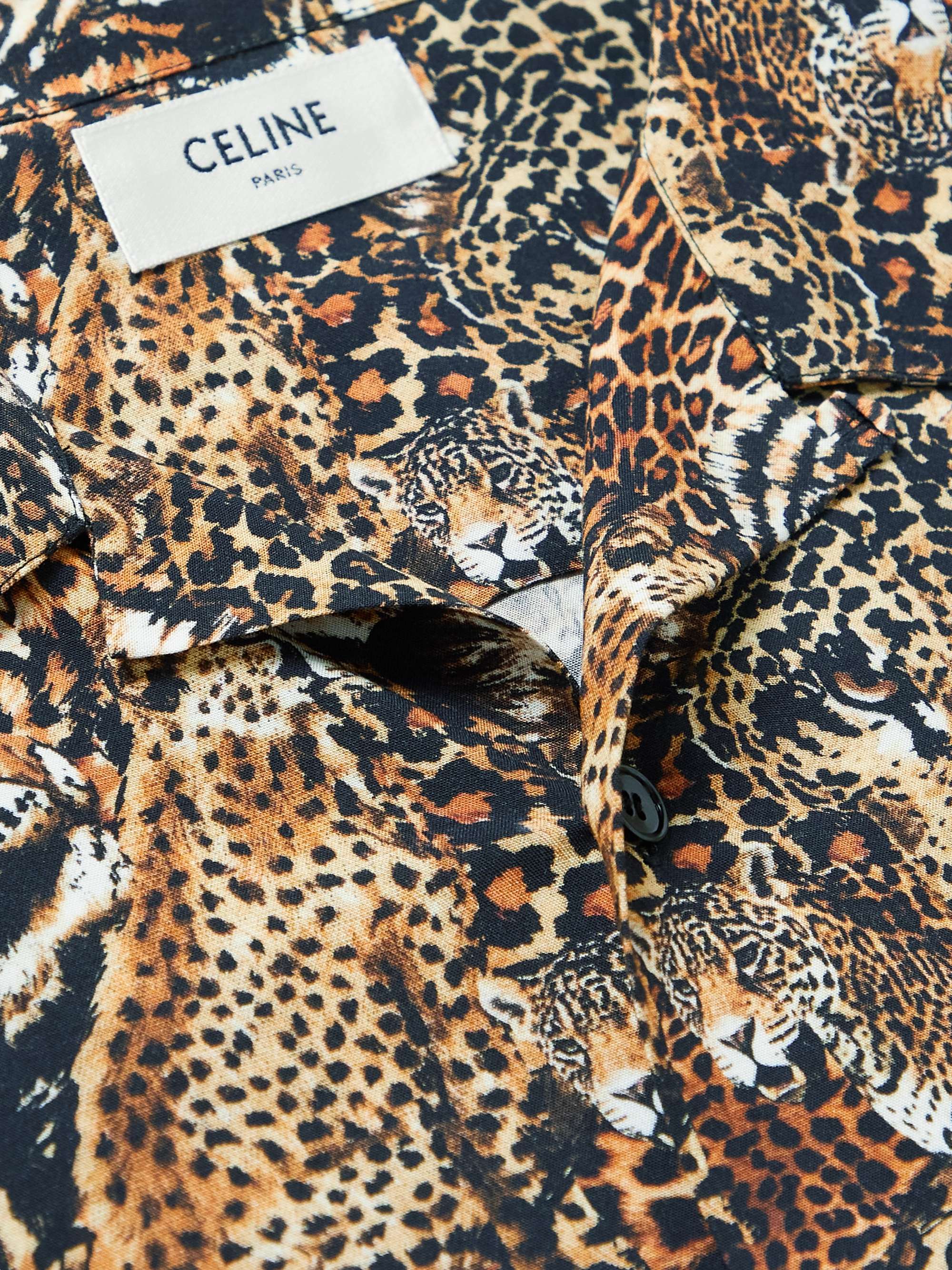 CELINE HOMME Camp-Collar Printed Voile Shirt