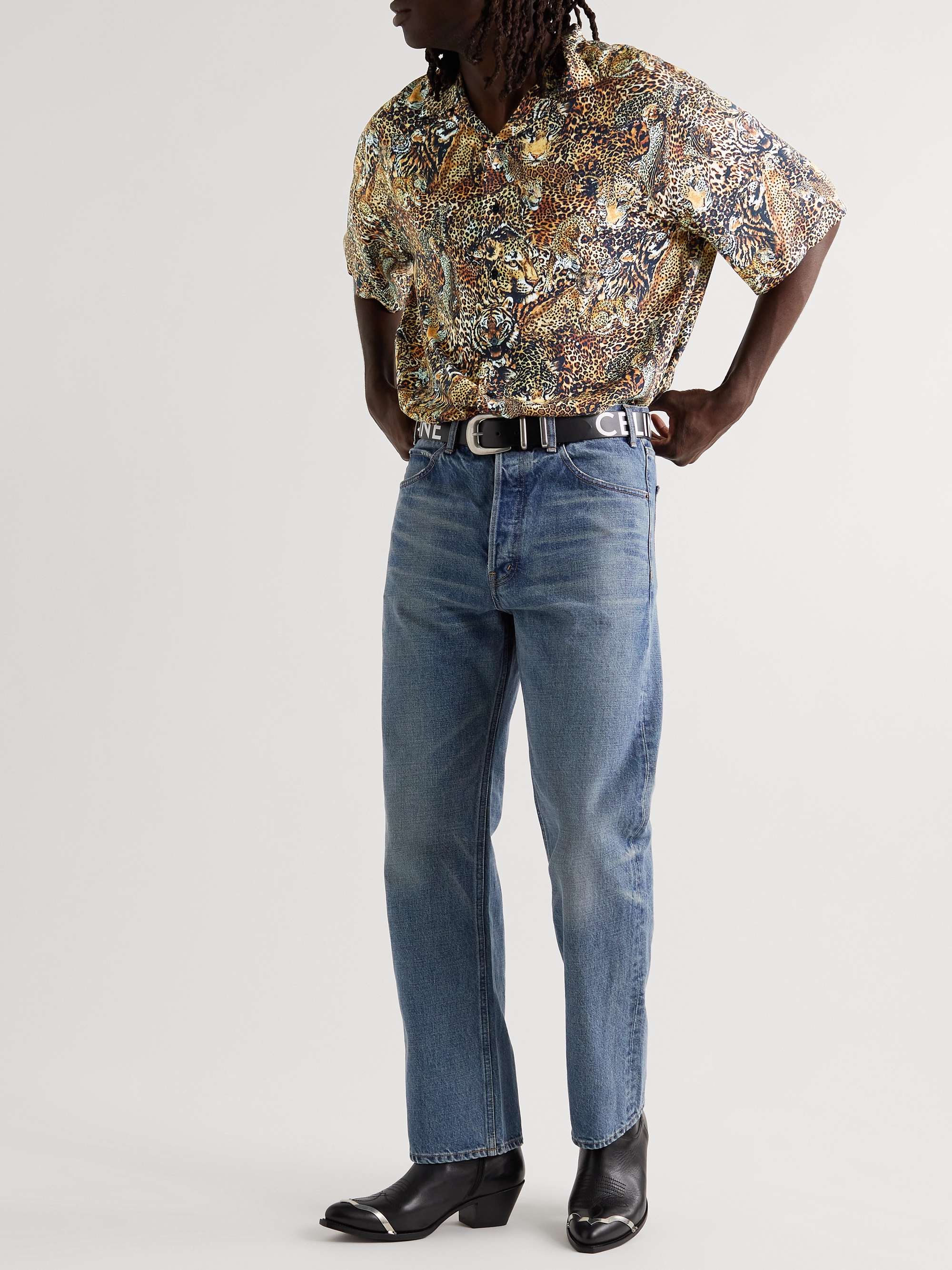 CELINE HOMME Camp-Collar Printed Voile Shirt