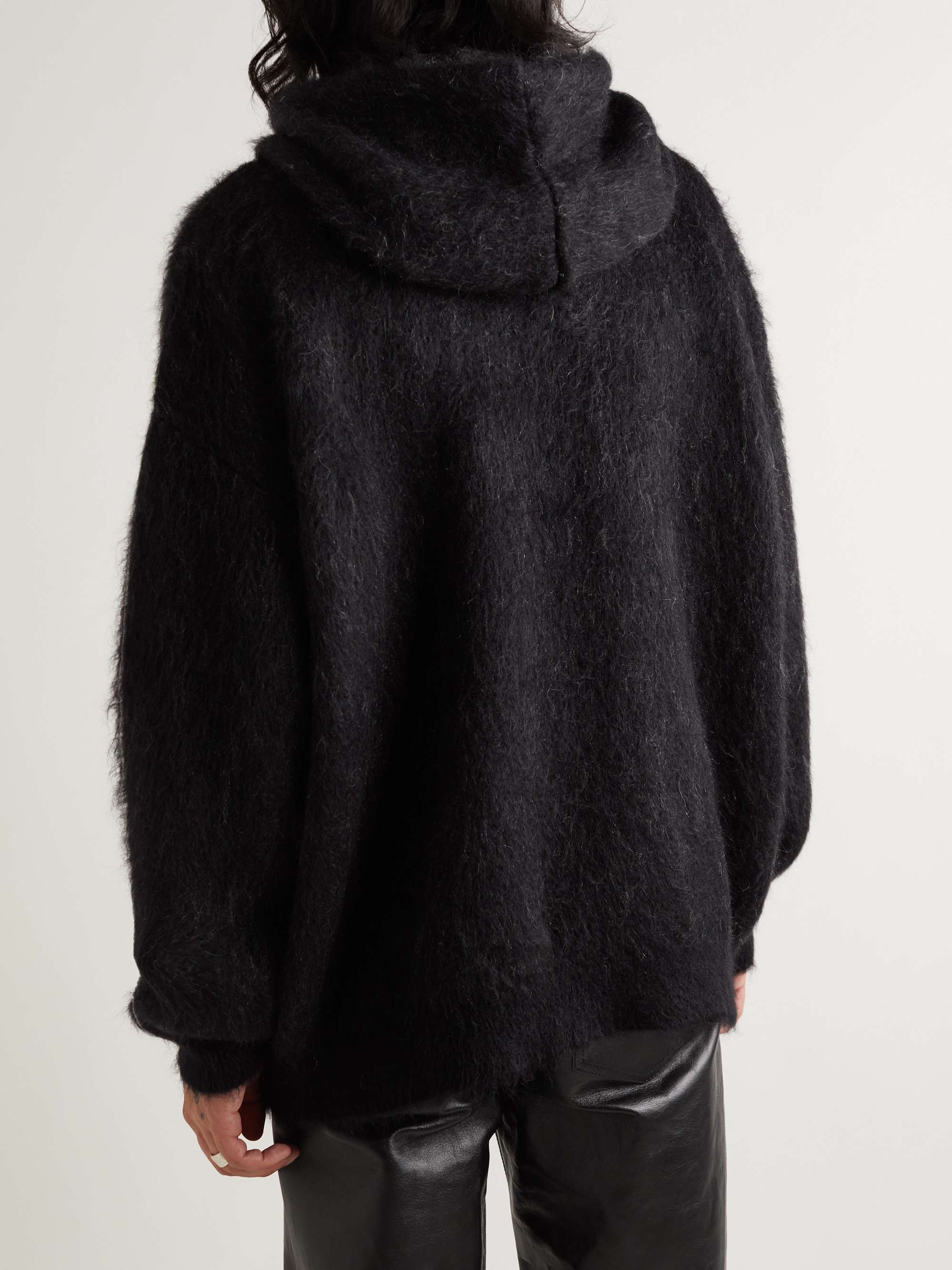 CELINE HOMME Printed Mohair and Silk-Blend Hoodie