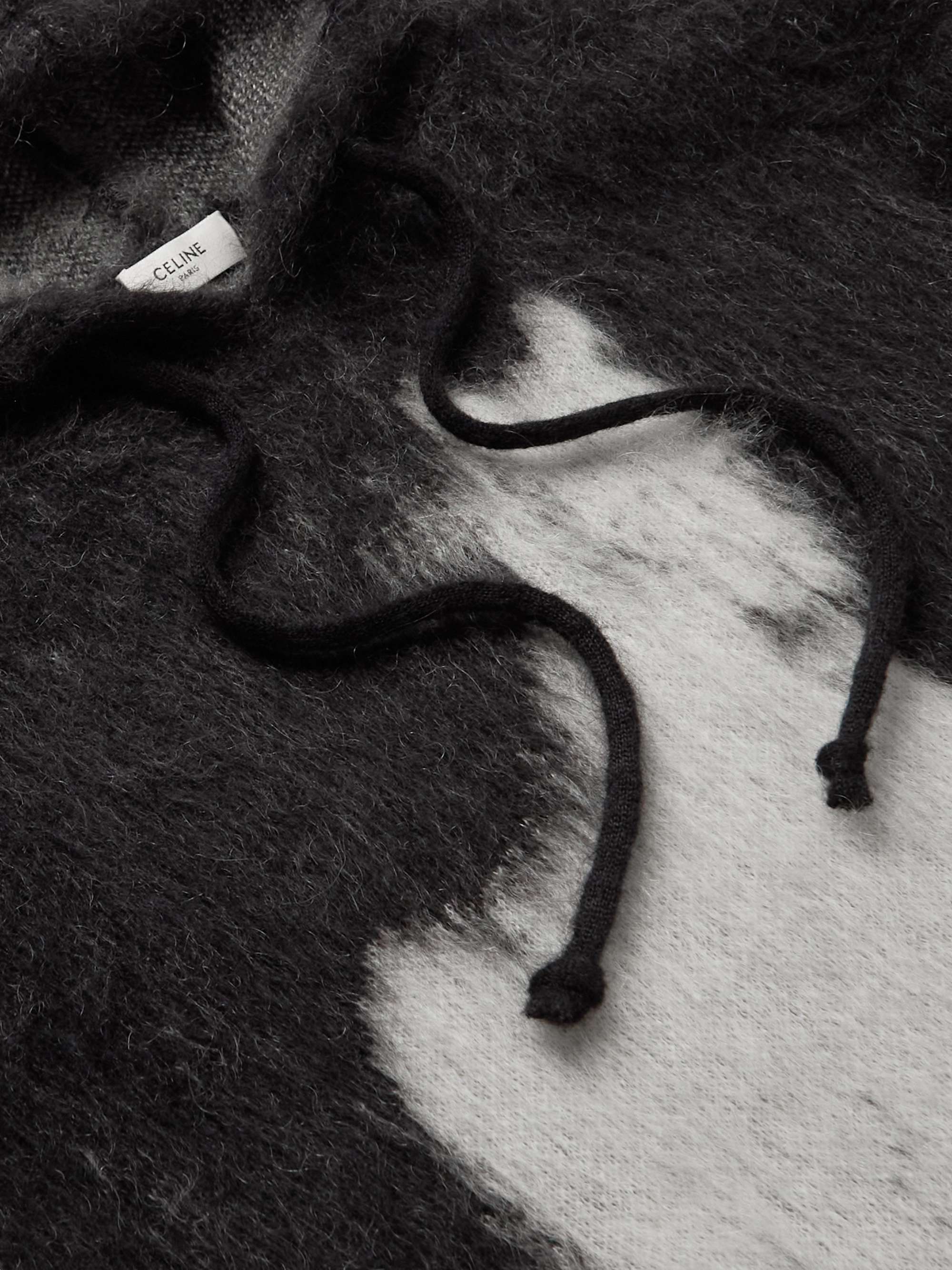 CELINE HOMME Printed Mohair and Silk-Blend Hoodie