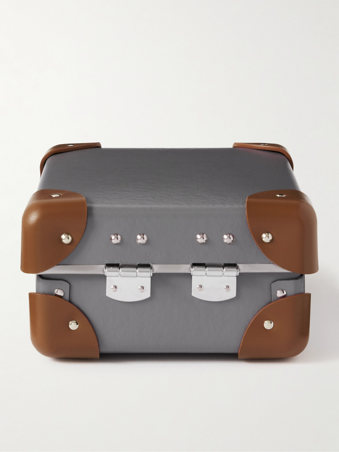 Shop Globe-trotter Centenary Leather-trimmed Vulcanised Fibreboard Three-piece Watch Box In Gray