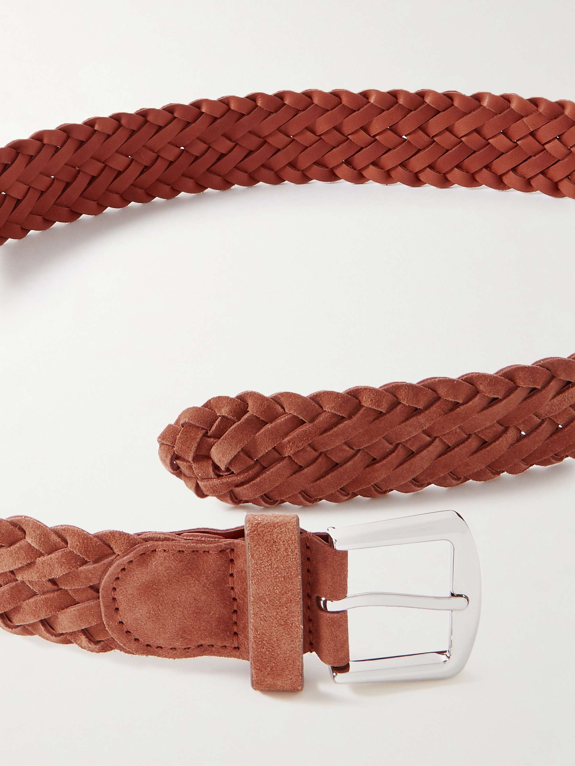 LORO PIANA 4cm Woven Suede Belt