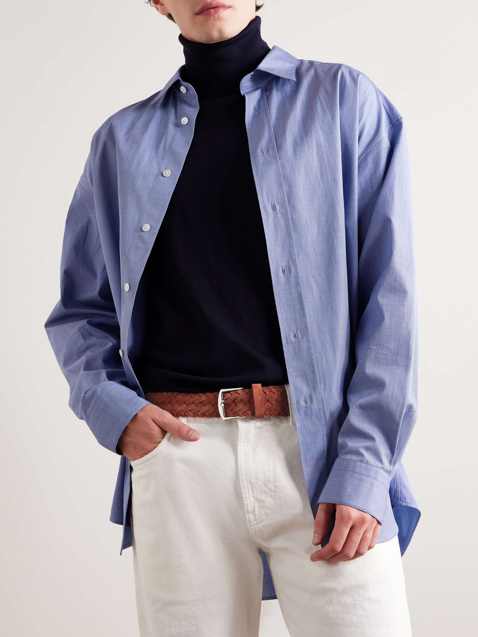 LORO PIANA 4cm Woven Suede Belt