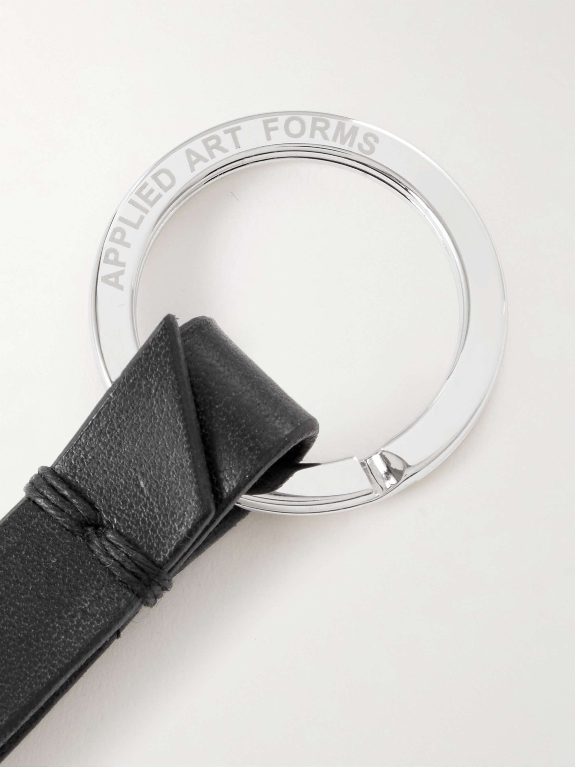 APPLIED ART FORMS FU3-5 Logo-Print Leather and Gunmetal-Tone Key Fob