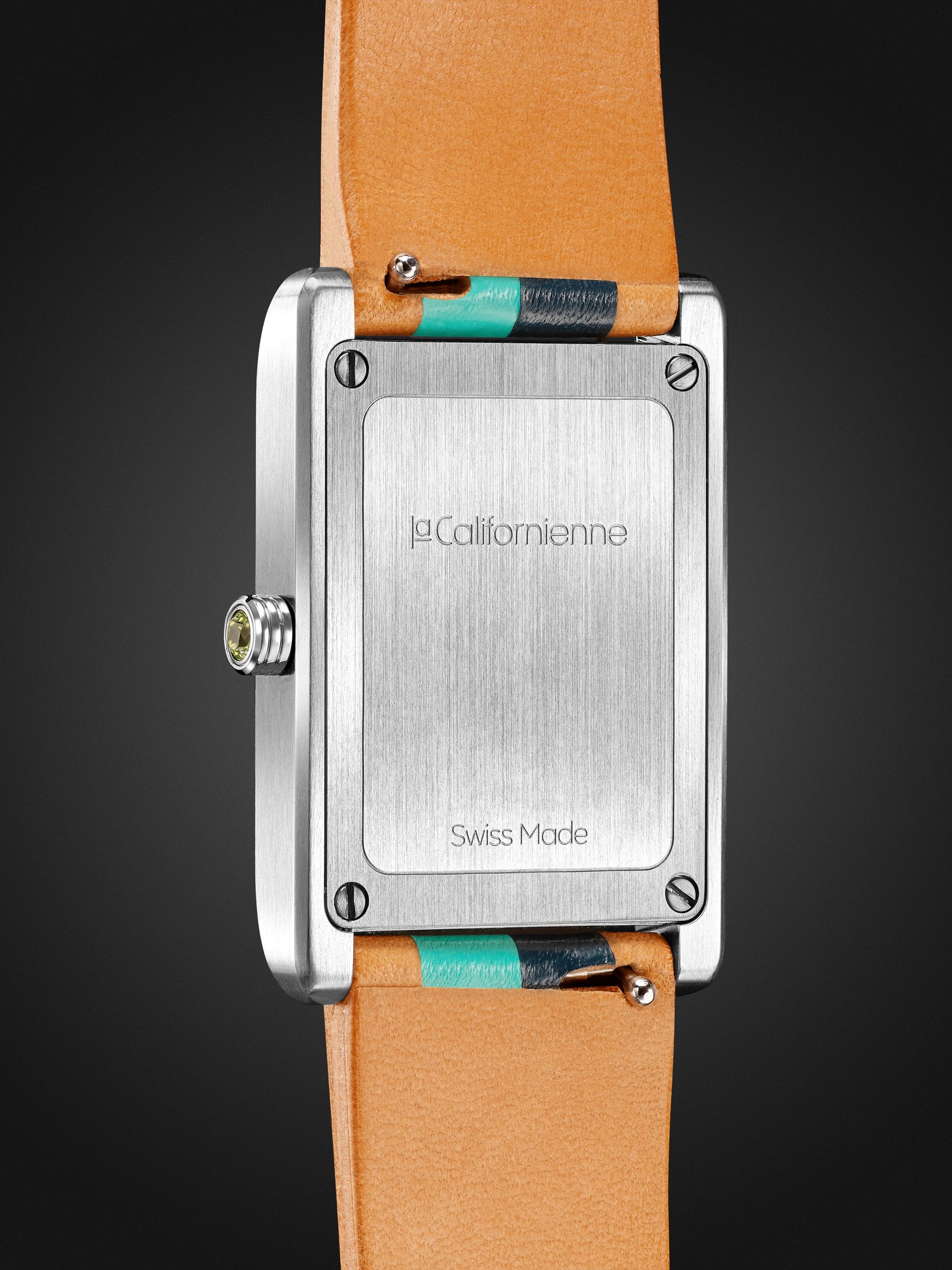 LA CALIFORNIENNE Daybreak 24mm Steel and Leather Watch, Ref. No. DB-02 SS