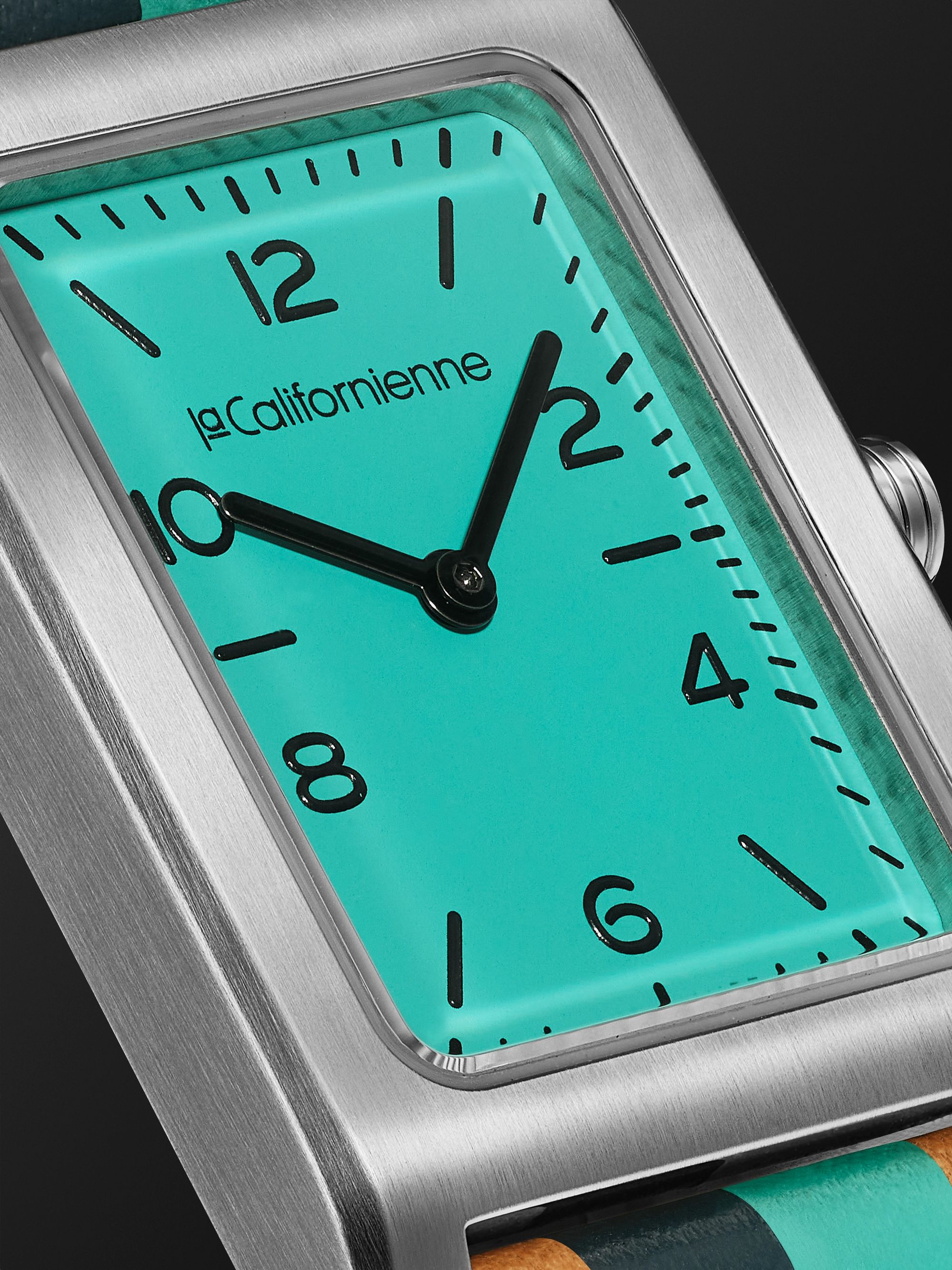 LA CALIFORNIENNE Daybreak 24mm Steel and Leather Watch, Ref. No. DB-02 SS