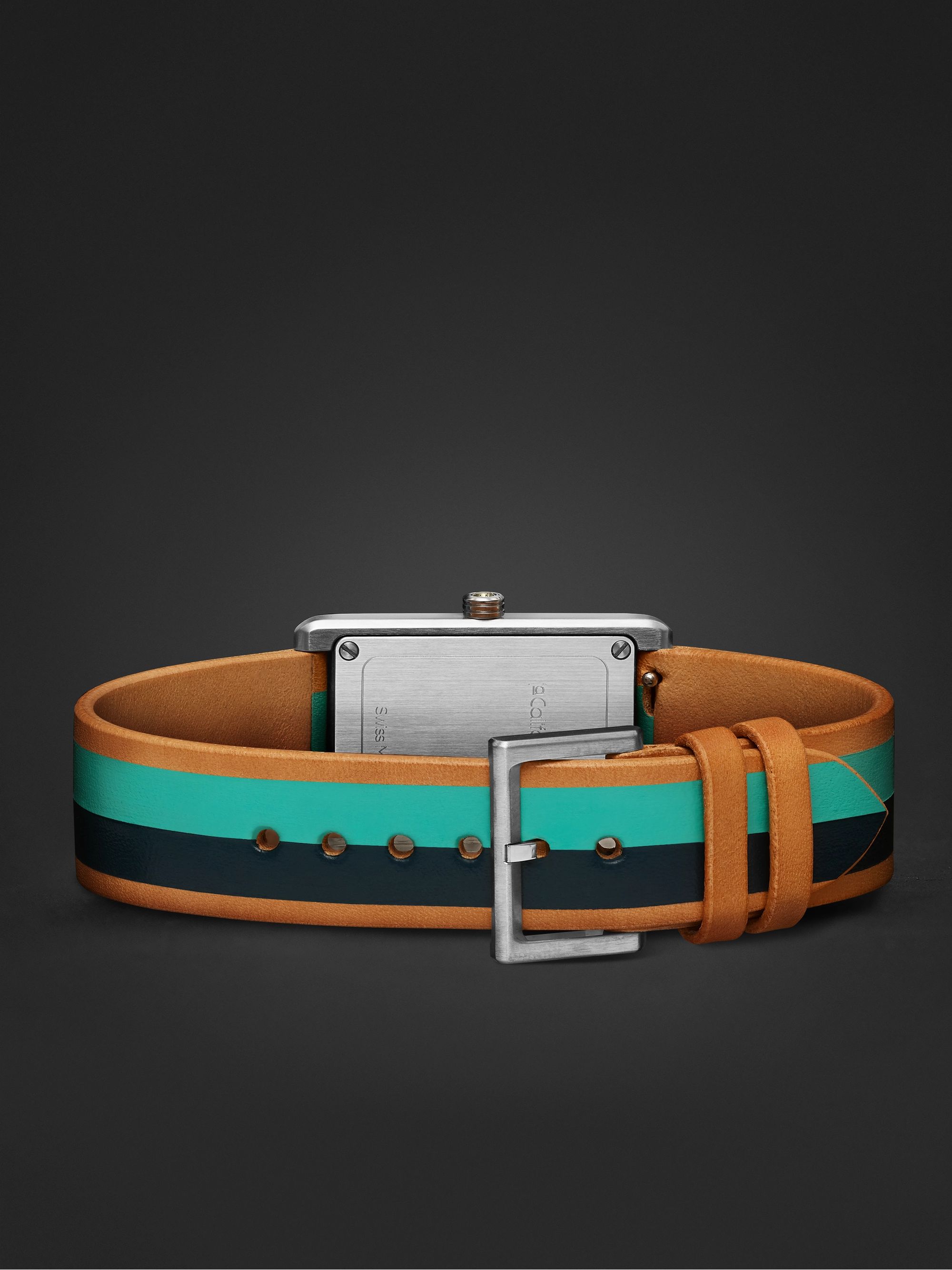 LA CALIFORNIENNE Daybreak 24mm Steel and Leather Watch, Ref. No. DB-02 SS
