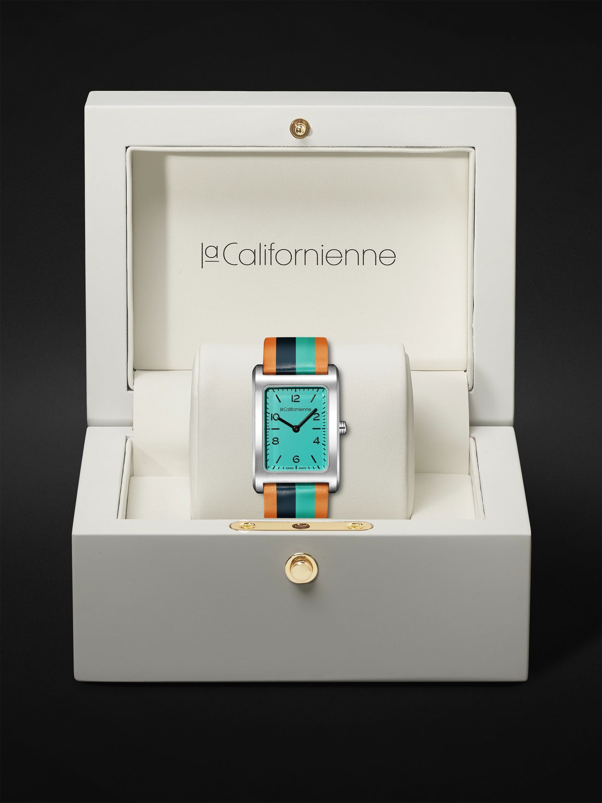 LA CALIFORNIENNE Daybreak 24mm Steel and Leather Watch, Ref. No. DB-02 SS
