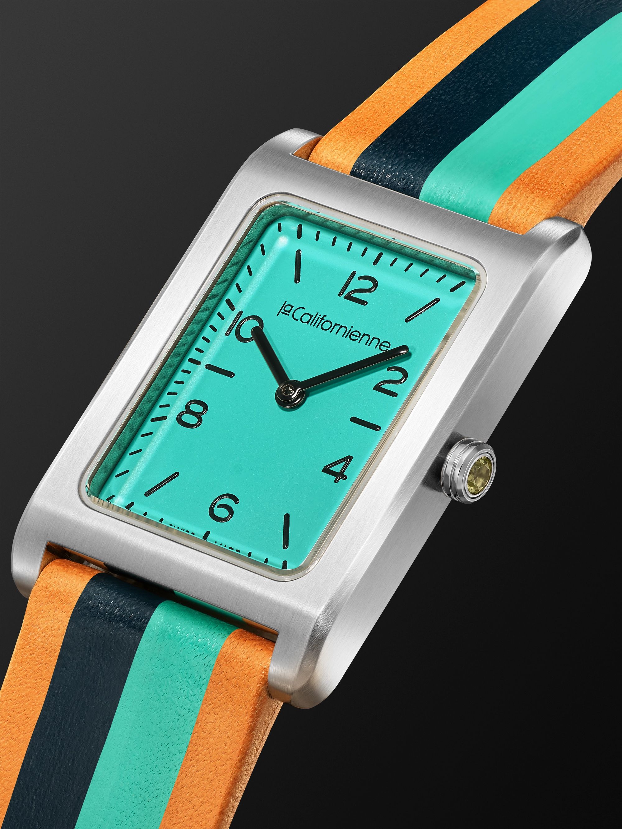 LA CALIFORNIENNE Daybreak 24mm Steel and Leather Watch, Ref. No. DB-02 SS