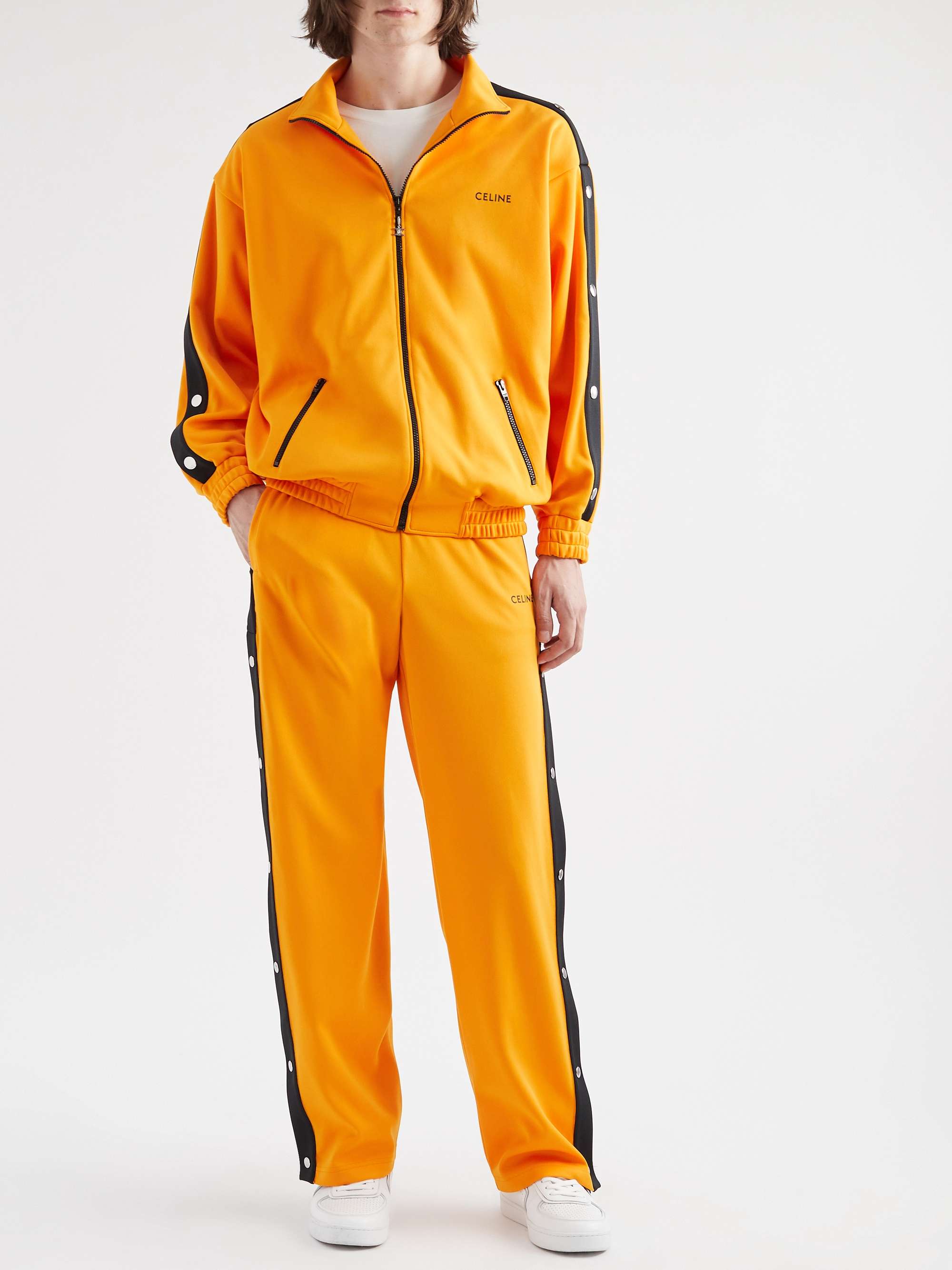 CELINE Studded Jersey Zip-Up Track Jacket