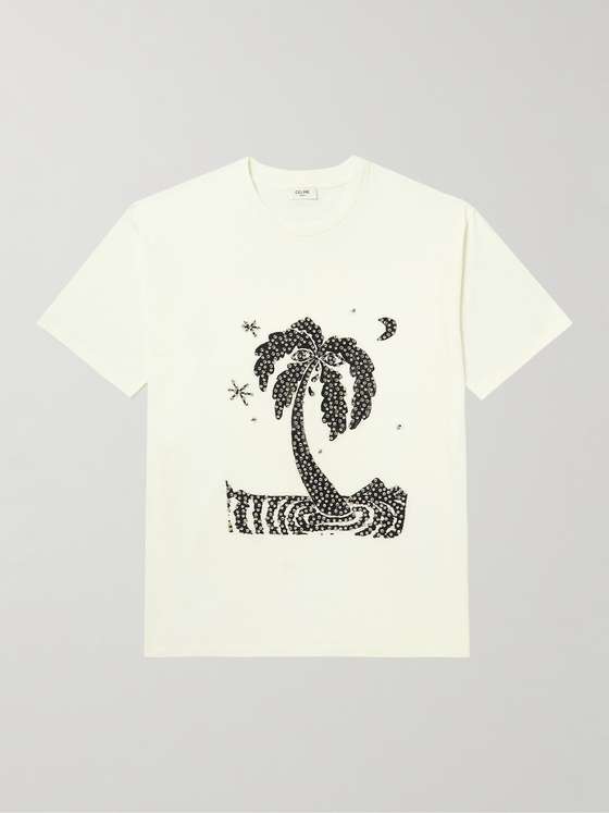 mrporter.com | Crystal-Embellished Embroidered Cotton-Jersey T-Shirt