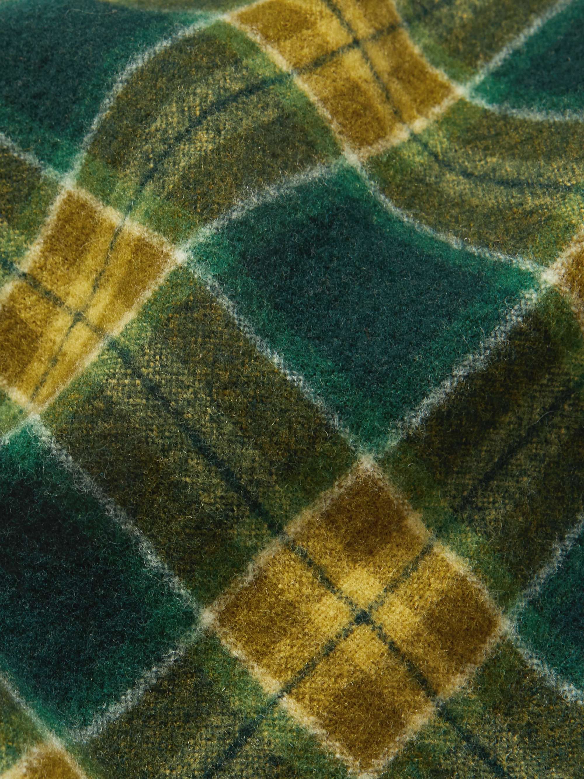 CELINE Padded Checked Wool-Flannel Overshirt