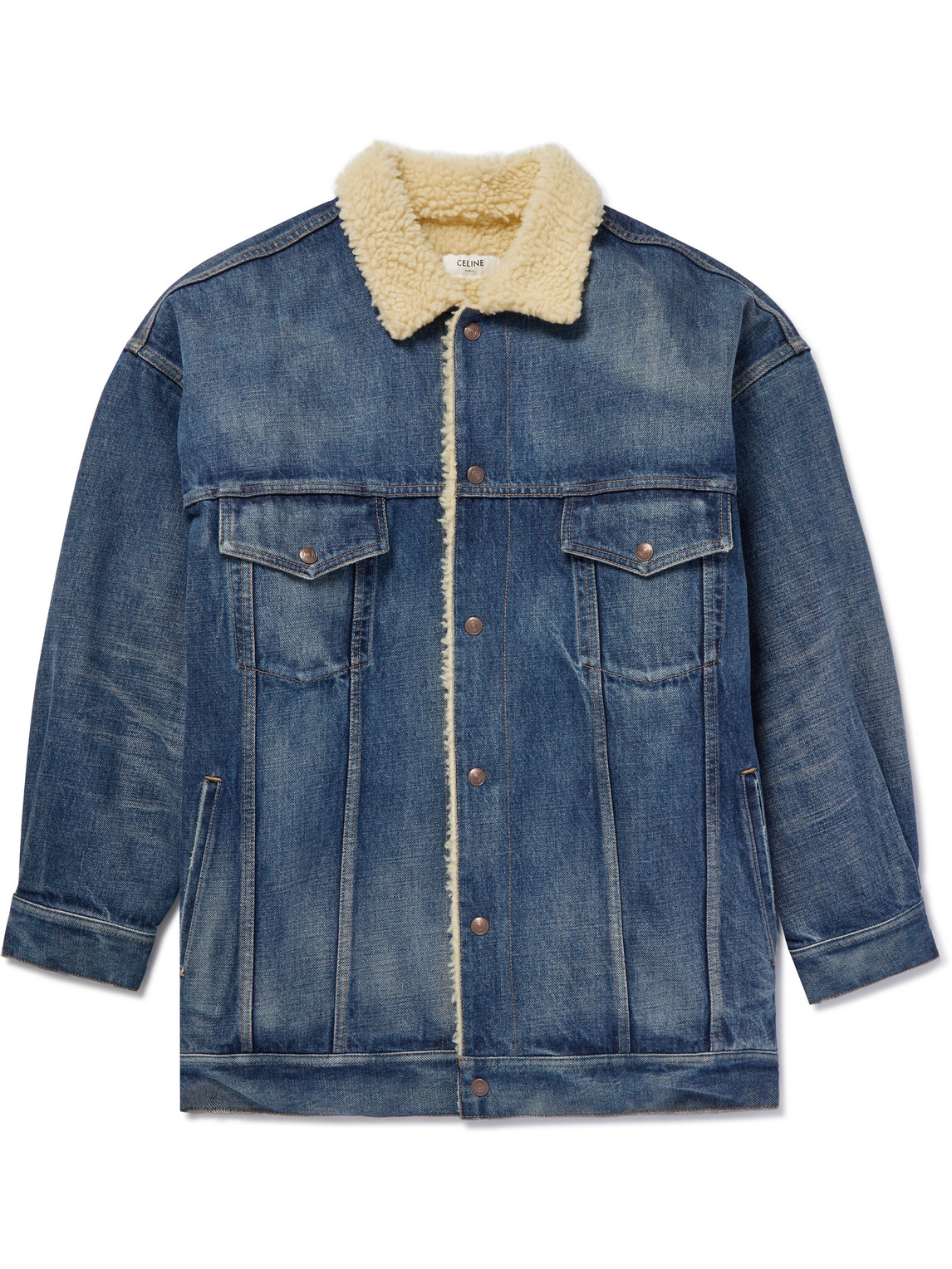Celine Celine Denim Trucker Jacket with Embroidered Logo