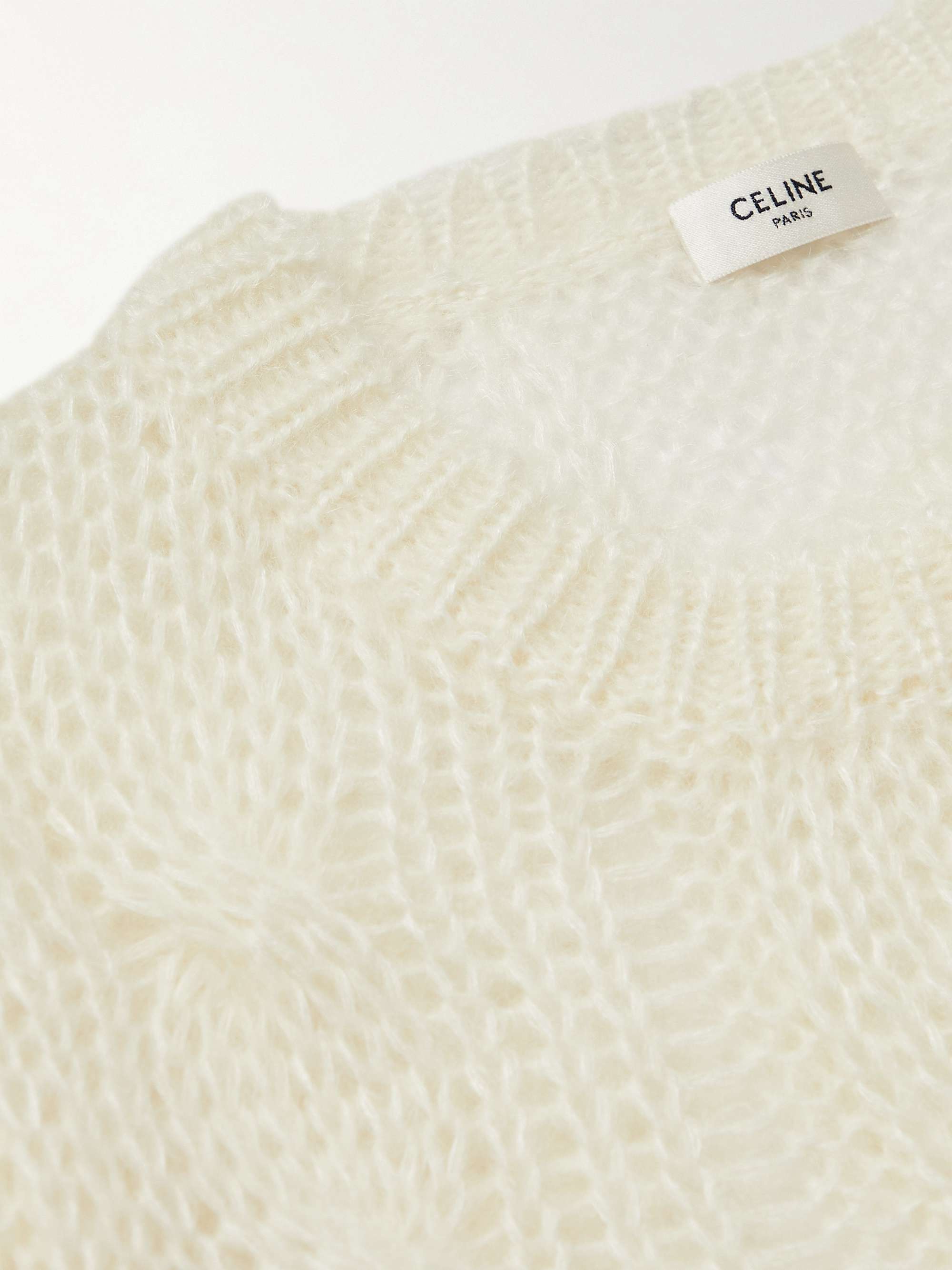 CELINE HOMME Cable-Knit Mohair-Blend Sweater