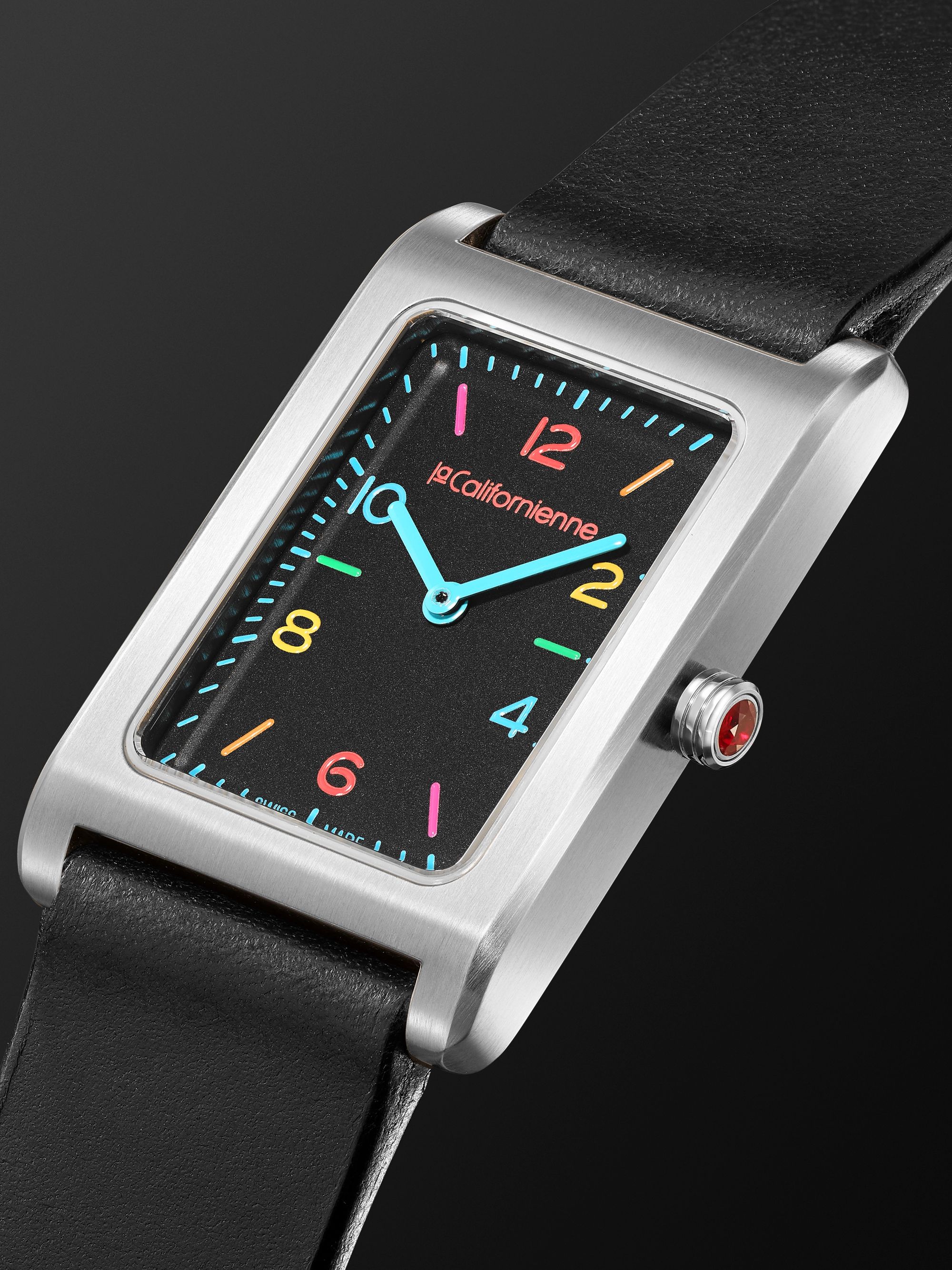 LA CALIFORNIENNE Daybreak 24mm Stainless Steel and Leather Leather Watch, Ref. No. DB-11 SS SB