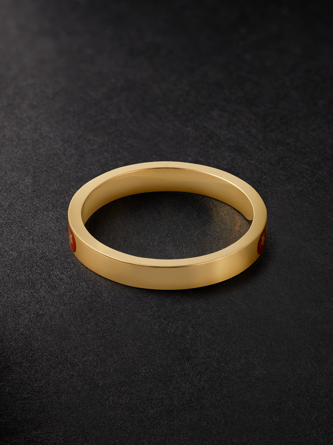 Shop Foundrae Fuerza 18-karat Gold And Enamel Ring