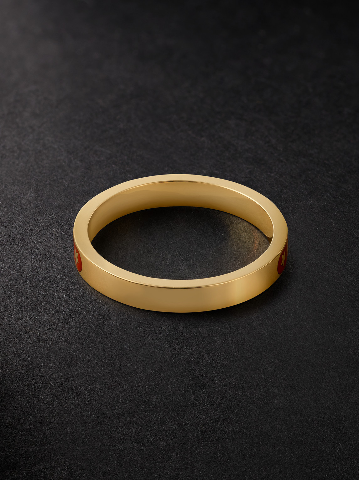FOUNDRAE FUERZA 18-KARAT GOLD AND ENAMEL RING