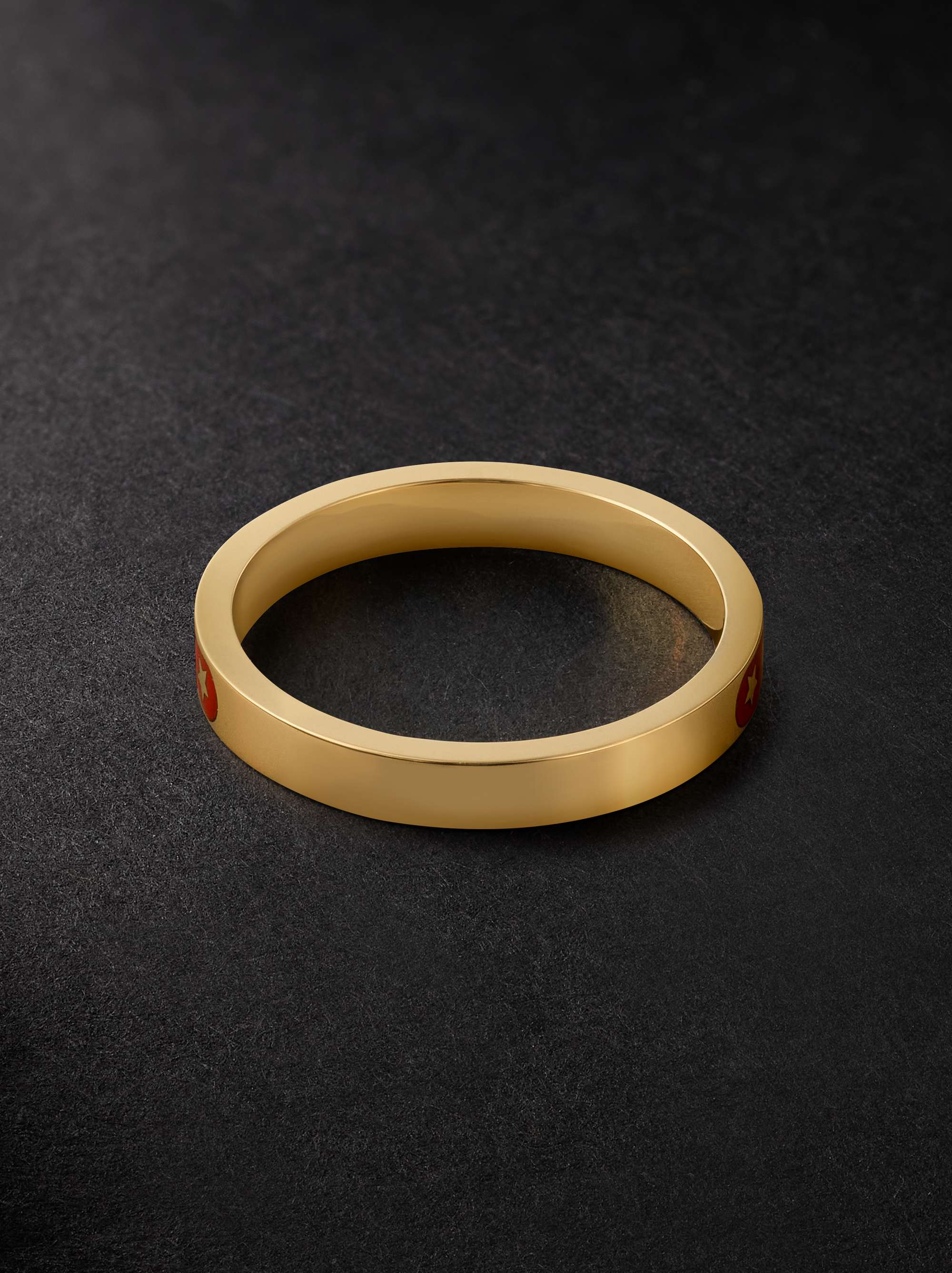 FOUNDRAE Fuerza 18-Karat Gold and Enamel Ring