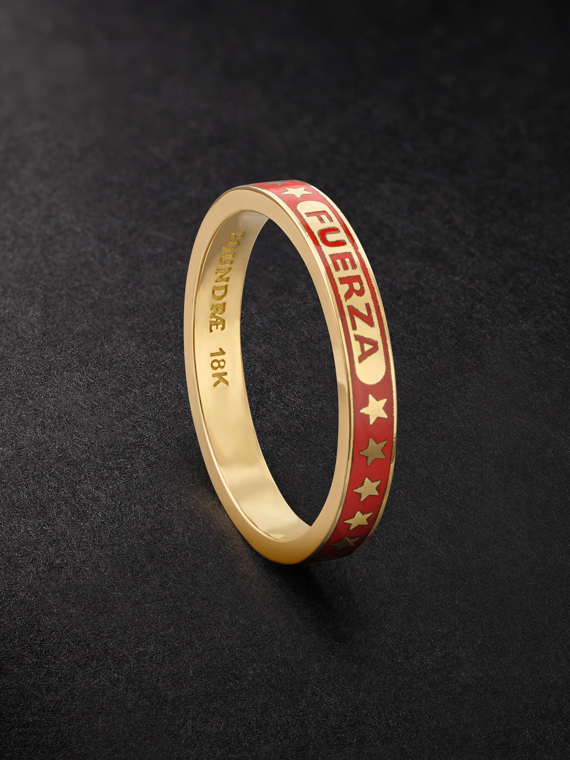 Foundrae Fuerza 18-karat Gold And Enamel Ring