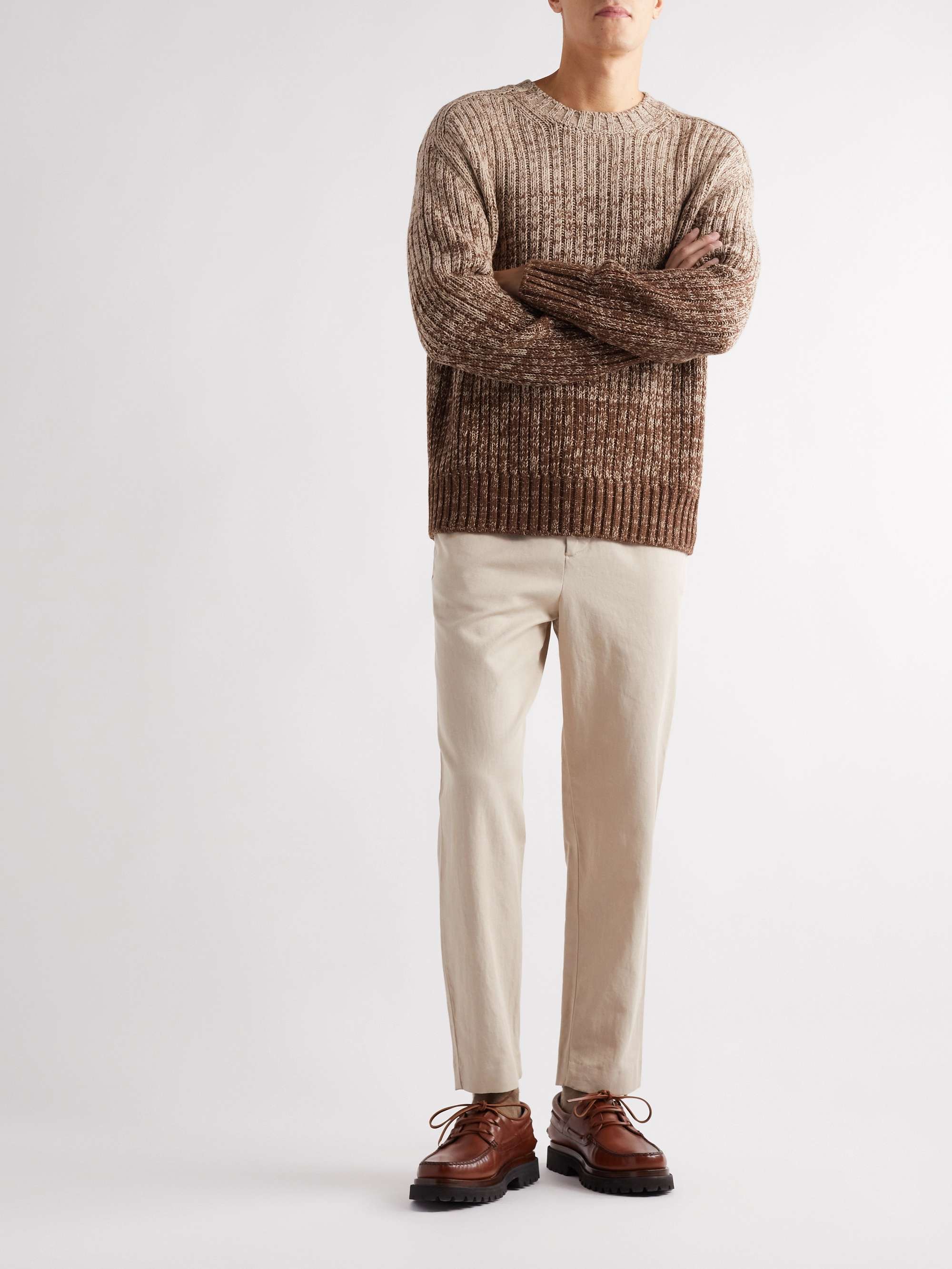 MR P. Dégradé Crocheted Cashmere and Wool-Blend Sweater