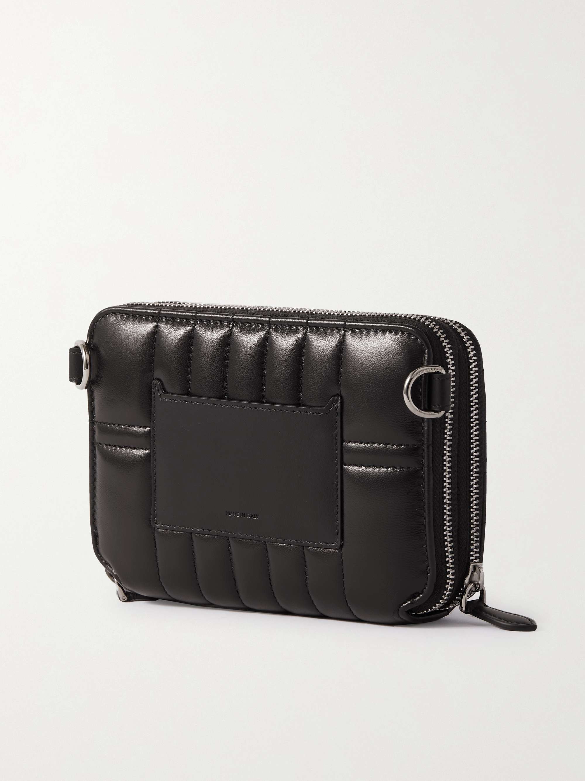 BURBERRY Jake Logo-Embellished Quilted Leather Messenger Bag