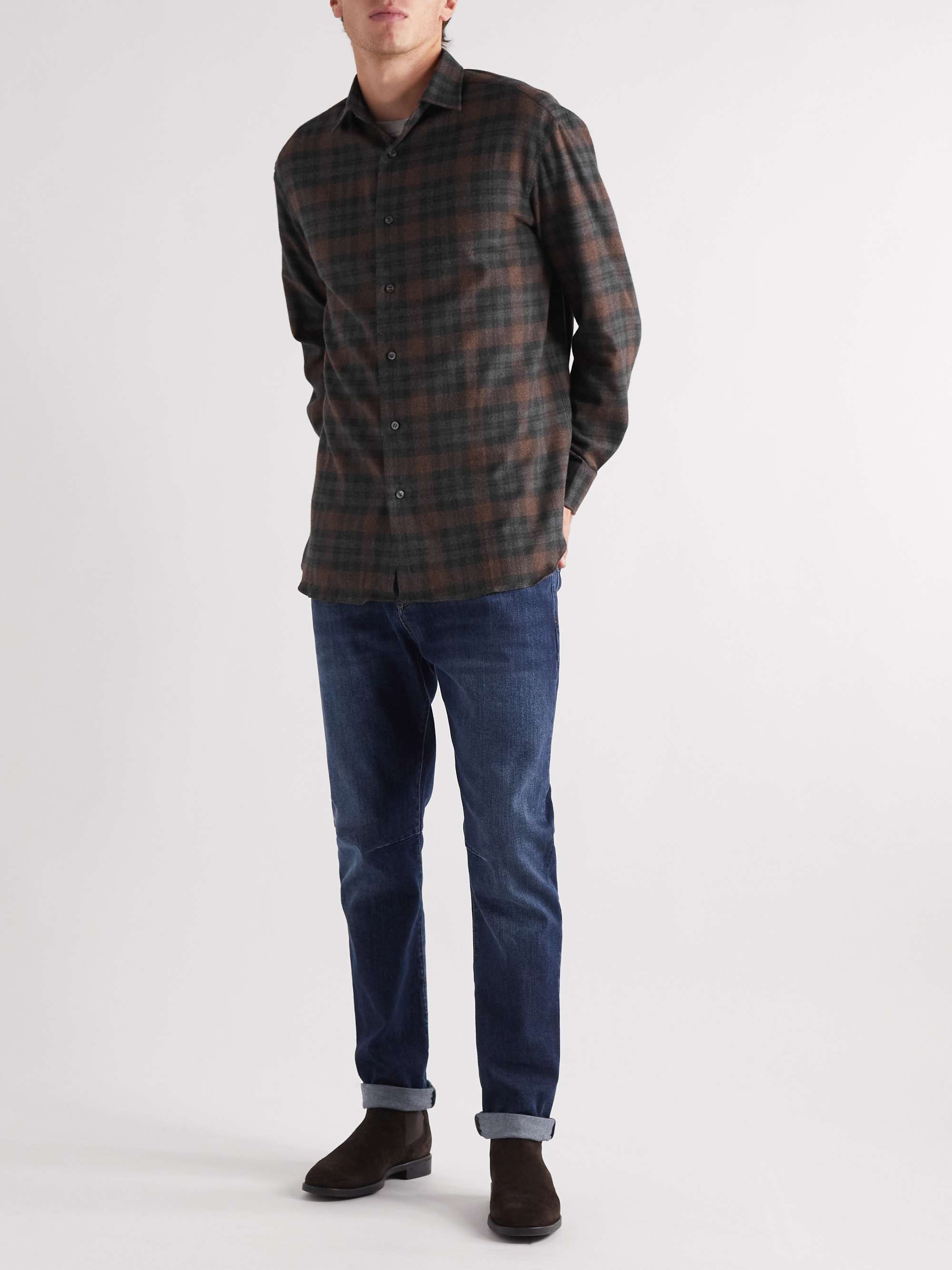 CHARVET Checked Cotton-Flannel Shirt