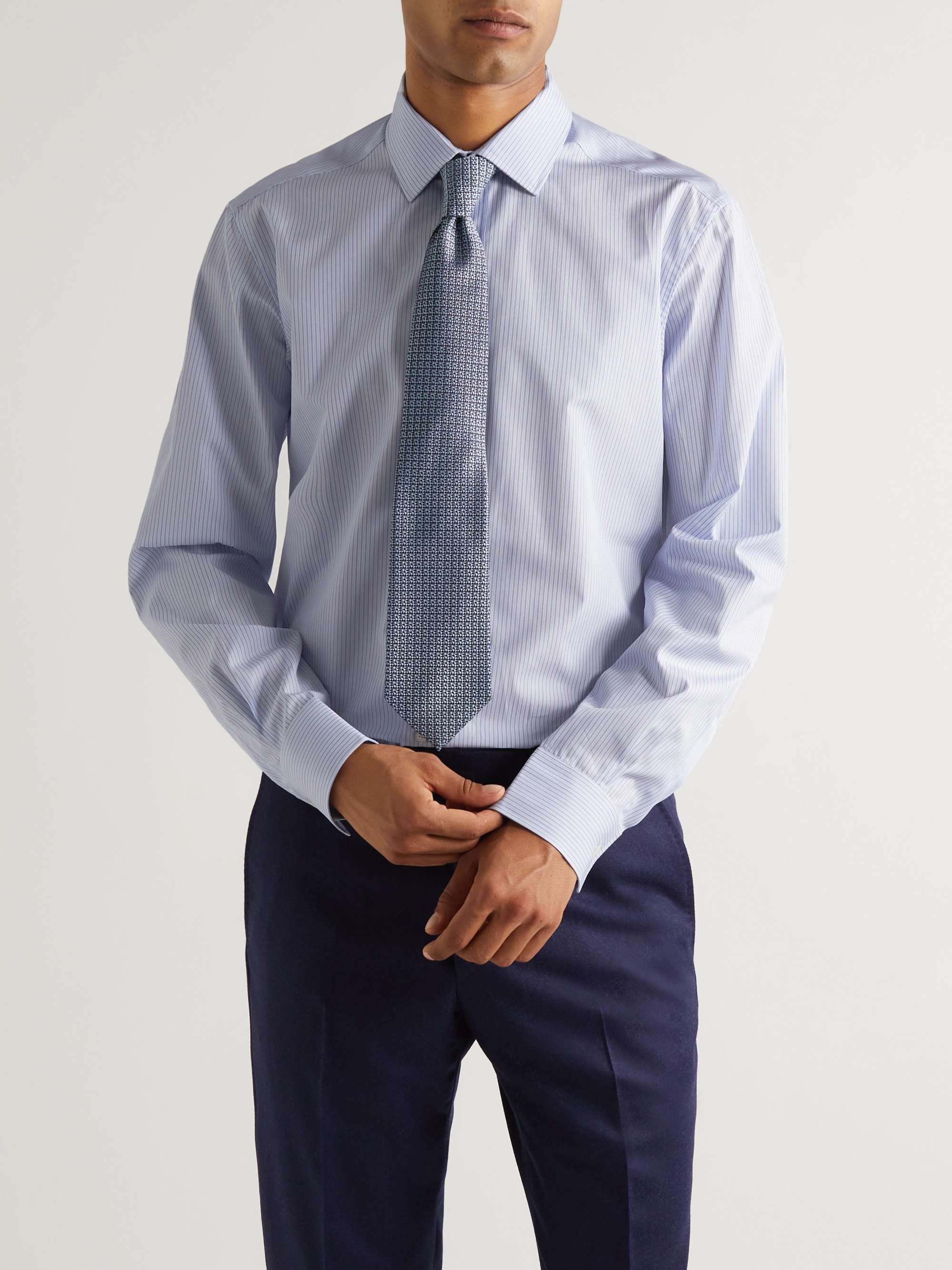 CHARVET Striped Cotton-Poplin Shirt