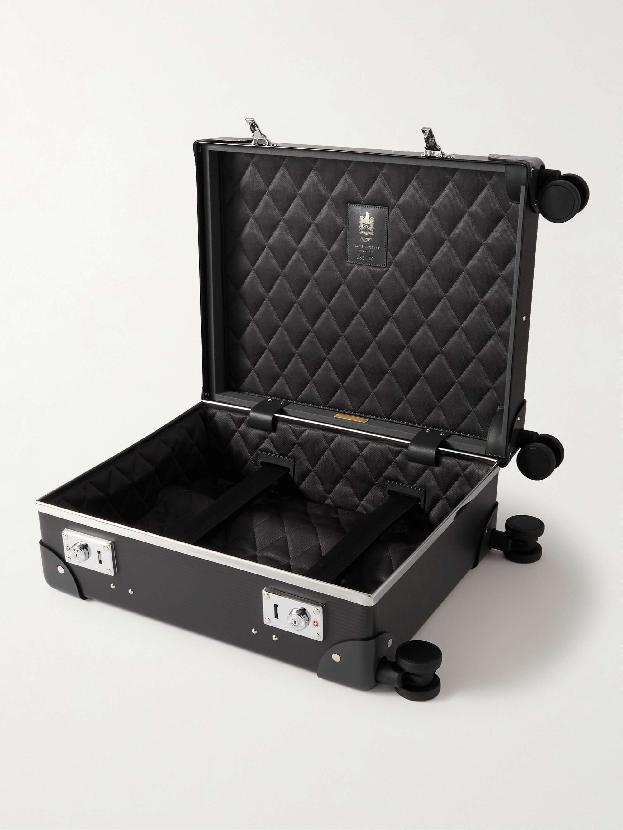 GLOBE-TROTTER + No Time to Die 18" Leather-Trimmed Carbon Fibre Carry-On Suitcase