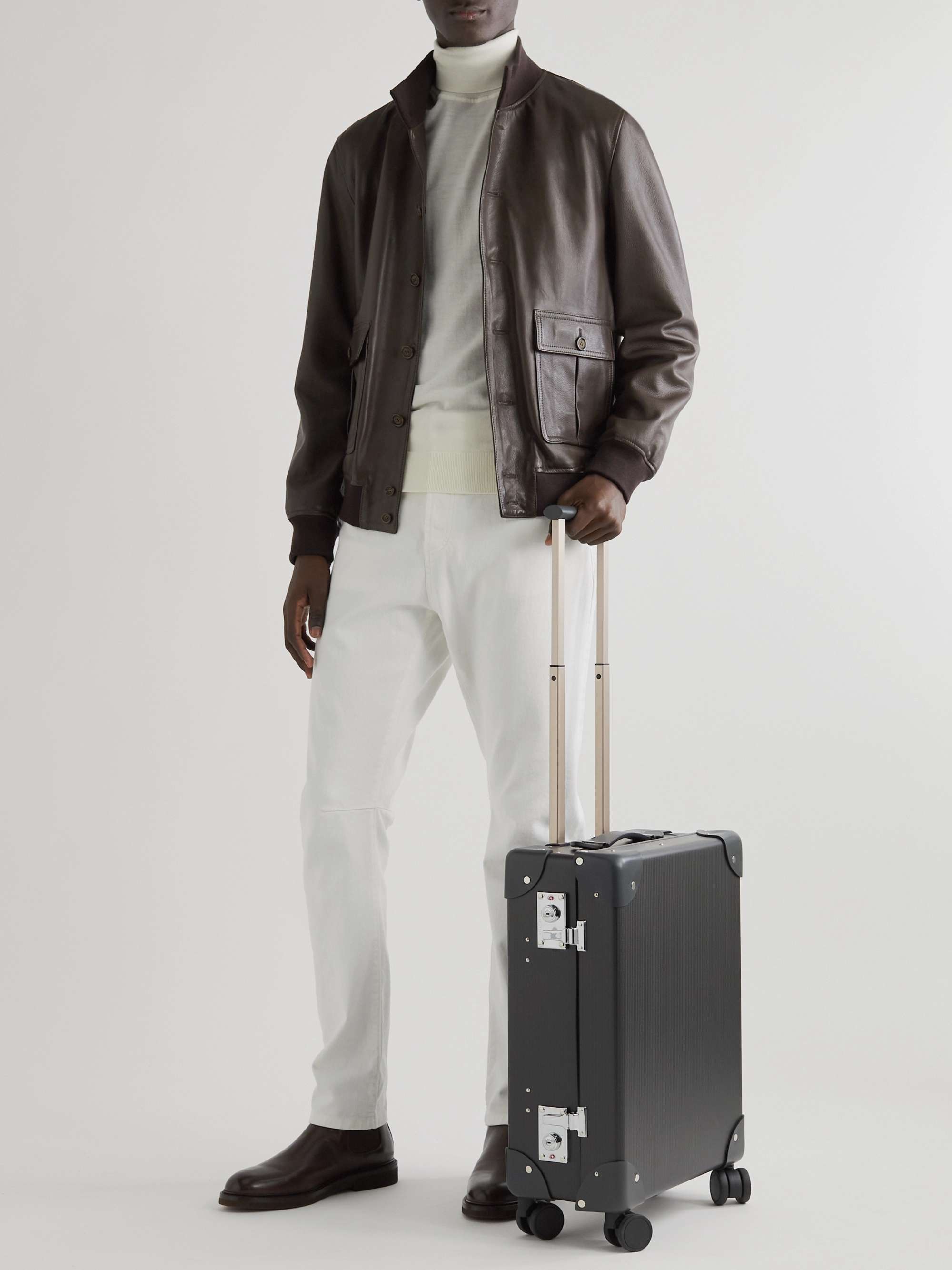 GLOBE-TROTTER + No Time to Die 18" Leather-Trimmed Carbon Fibre Carry-On Suitcase