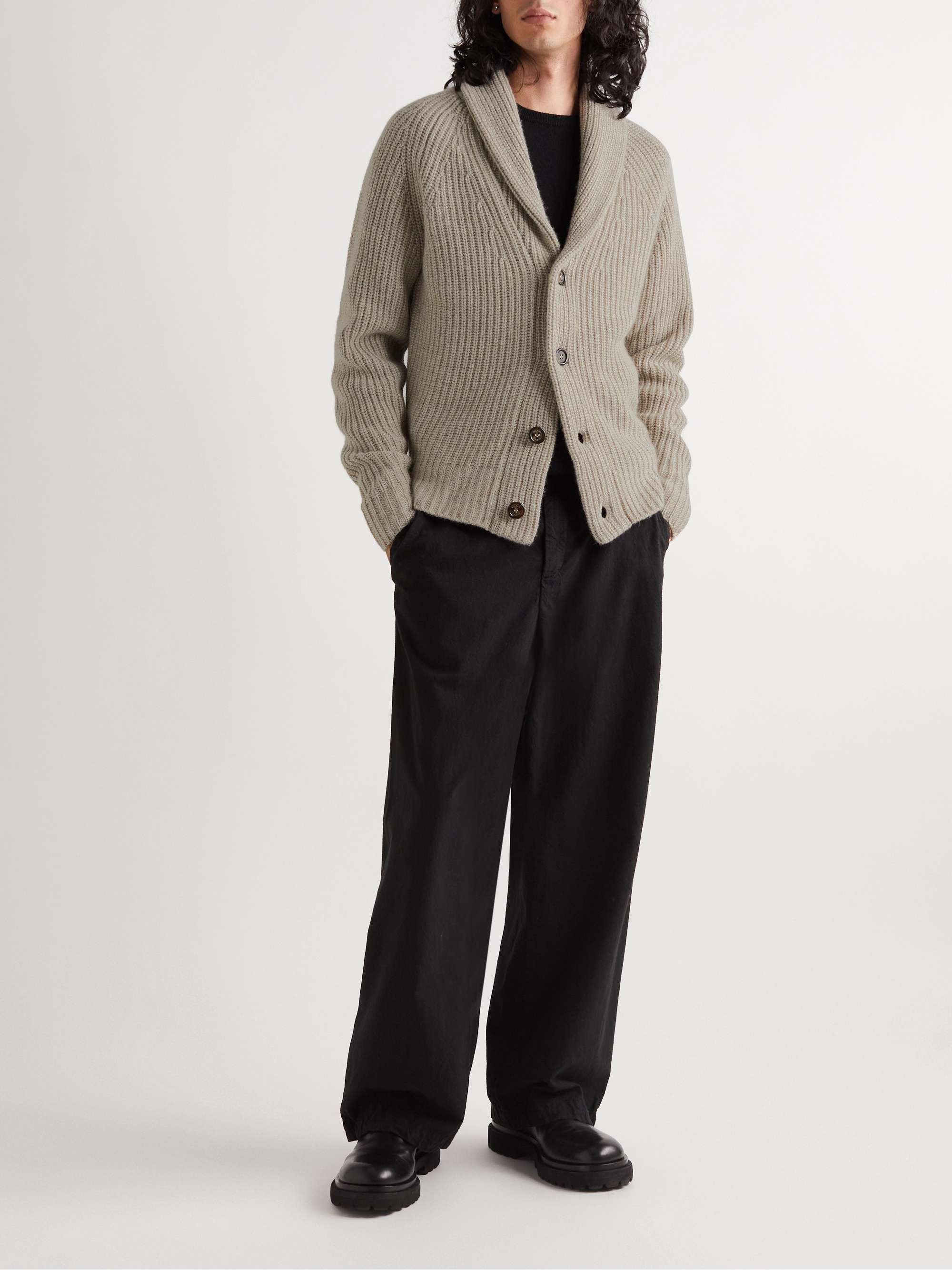 VALSTAR Shawl-Collar Ribbed Cashmere Cardigan for Men | MR PORTER
