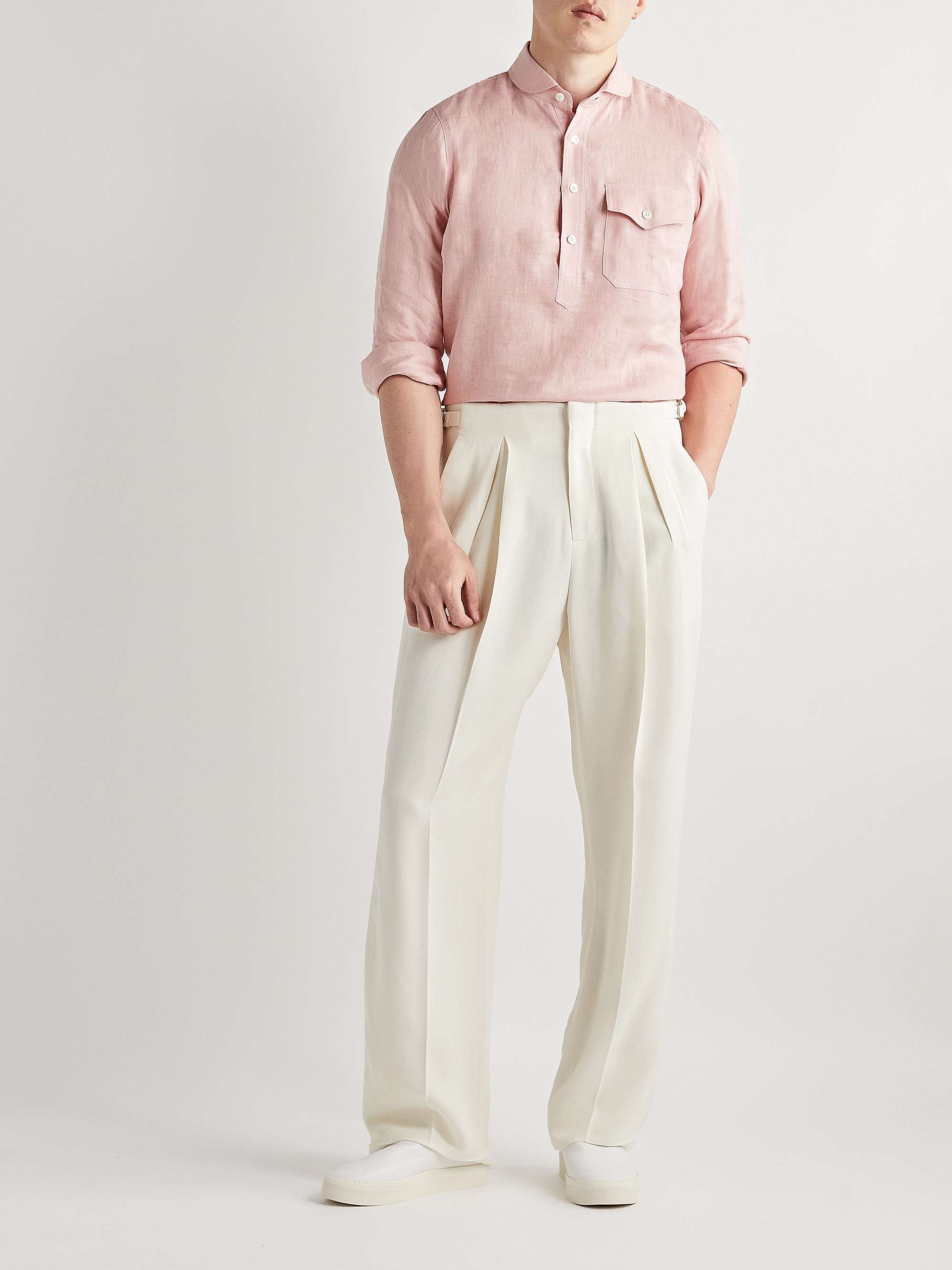 YURI YURI Penny-Collar Linen Shirt