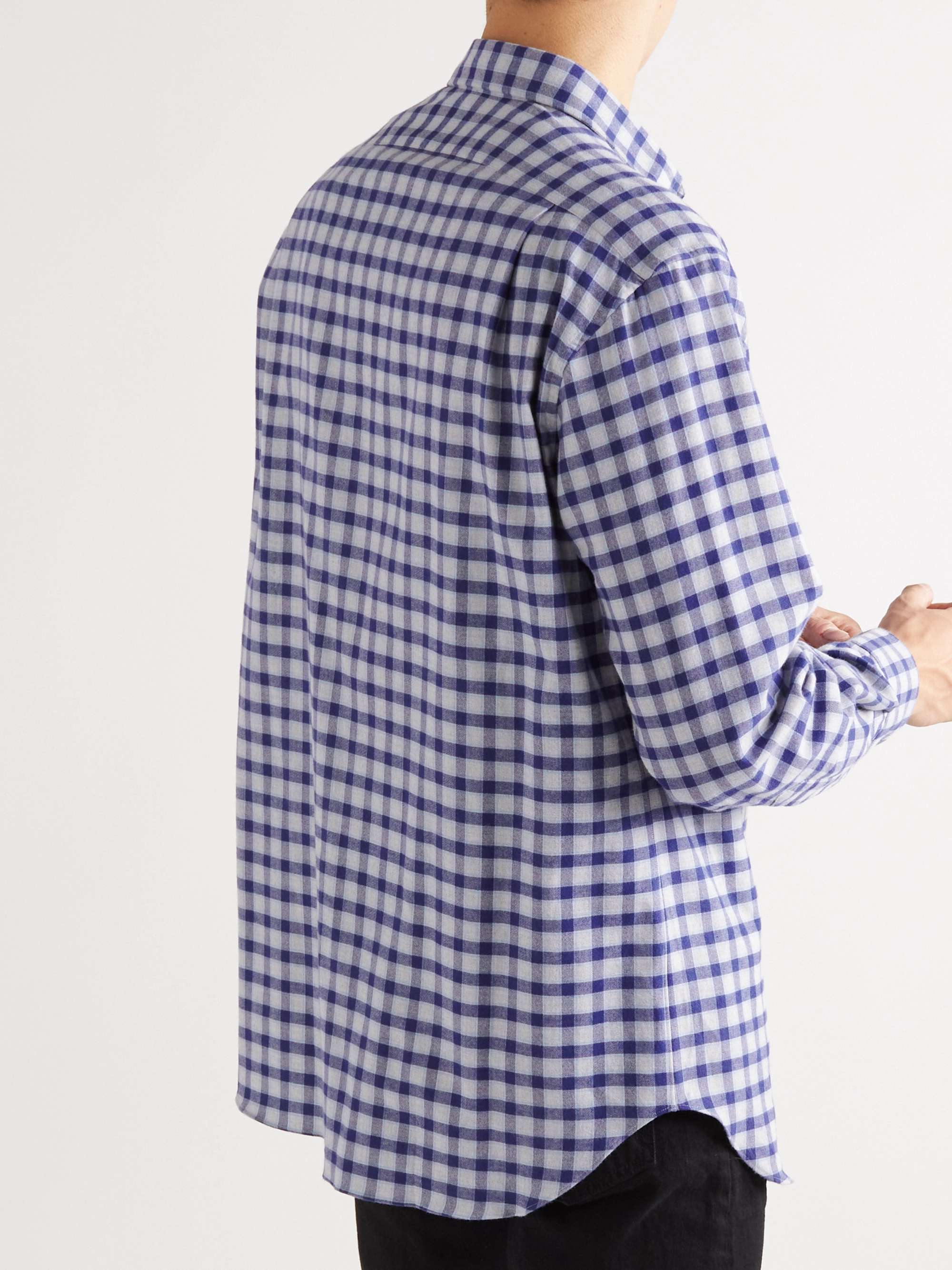 CHARVET Checked Brushed Cotton-Flannel Shirt