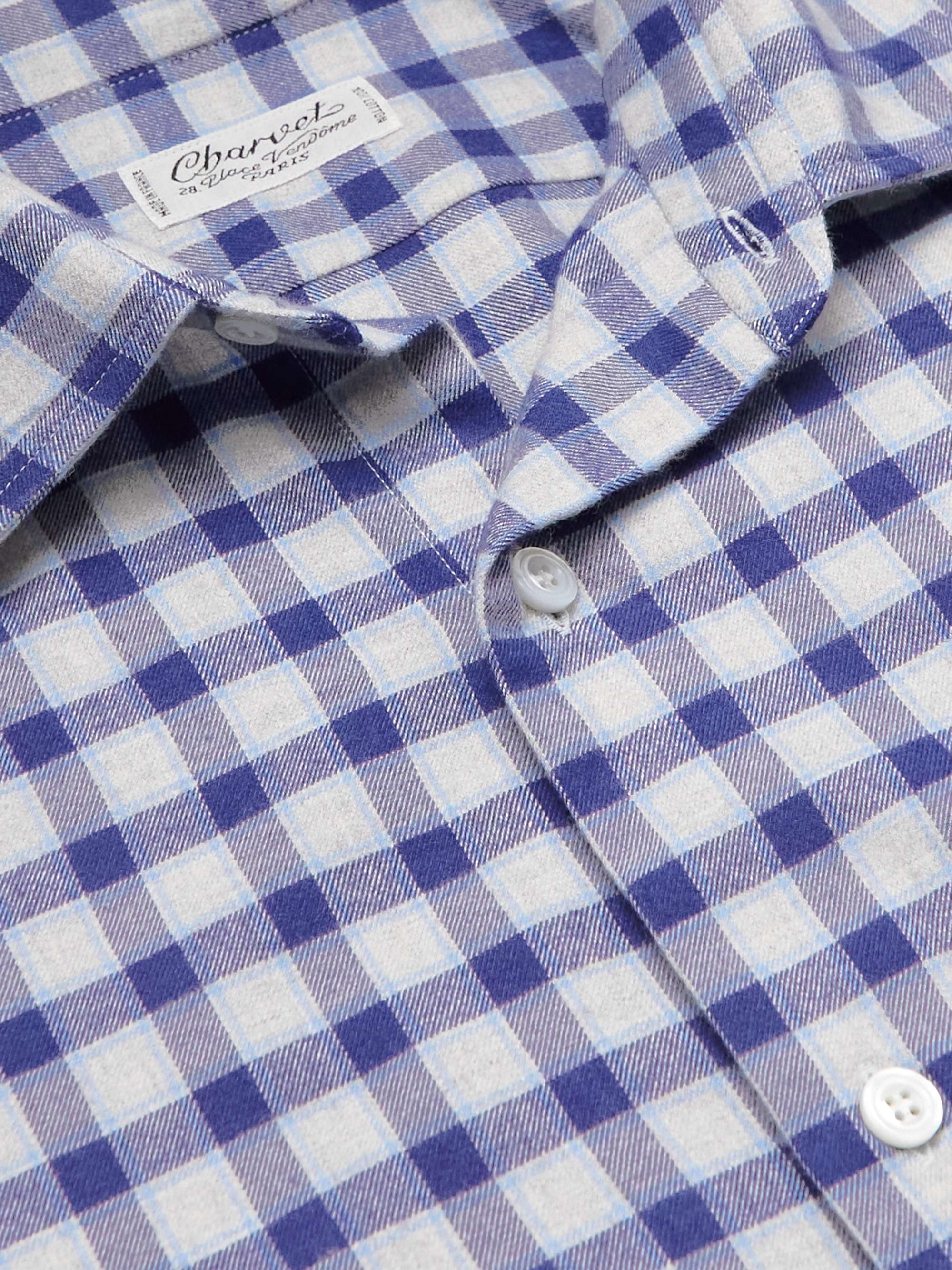 CHARVET Checked Brushed Cotton-Flannel Shirt