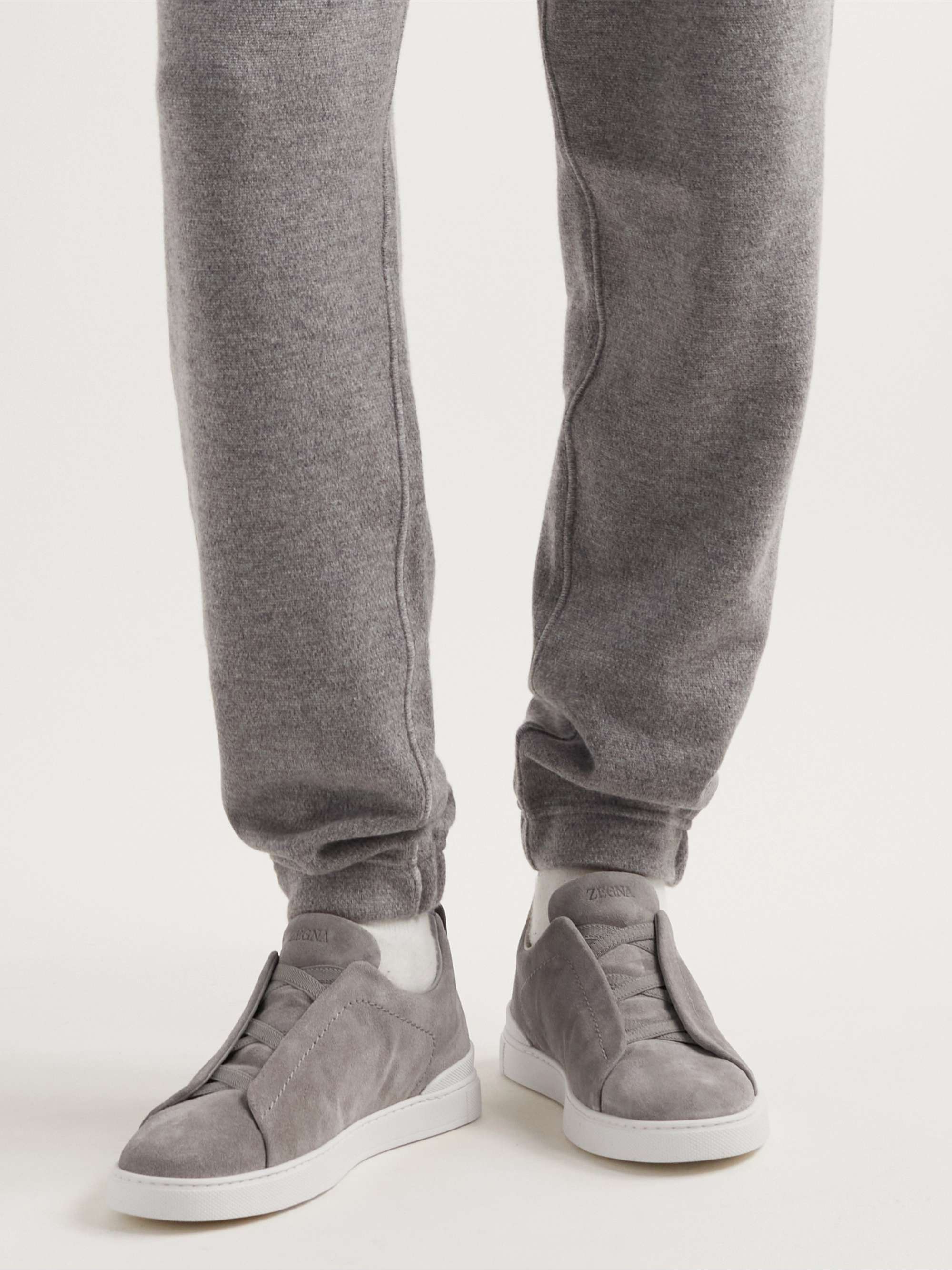 ZEGNA Triple Stitch Suede Sneakers