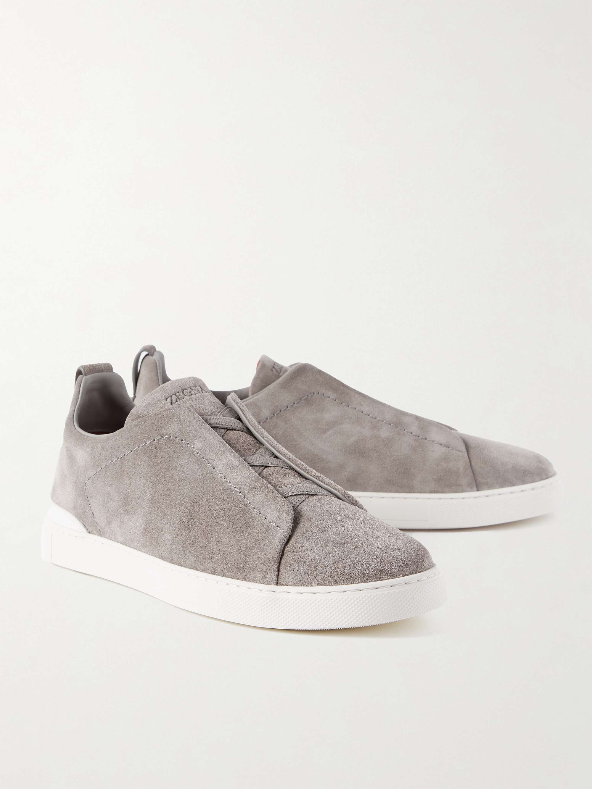 ZEGNA Triple Stitch Suede Sneakers