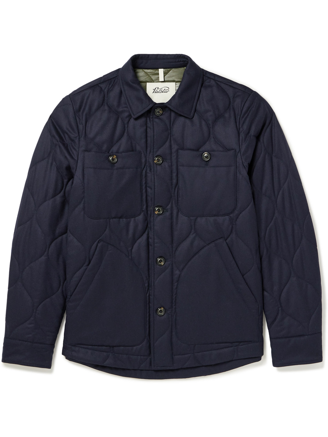 Valstar Quilted Padded Virgin Wool-twill Jacket In Blue