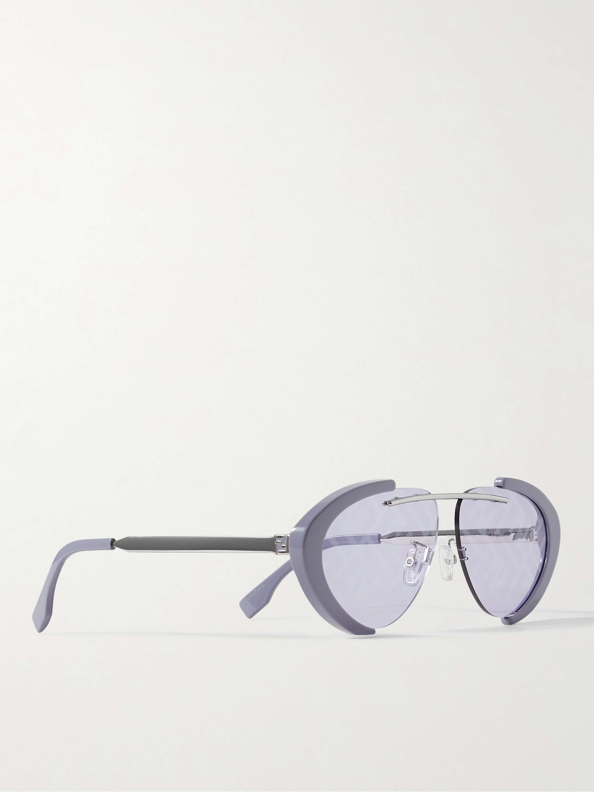 FENDI Oval-Frame Gold-Tone and Tortoiseshell Acetate Sunglasses