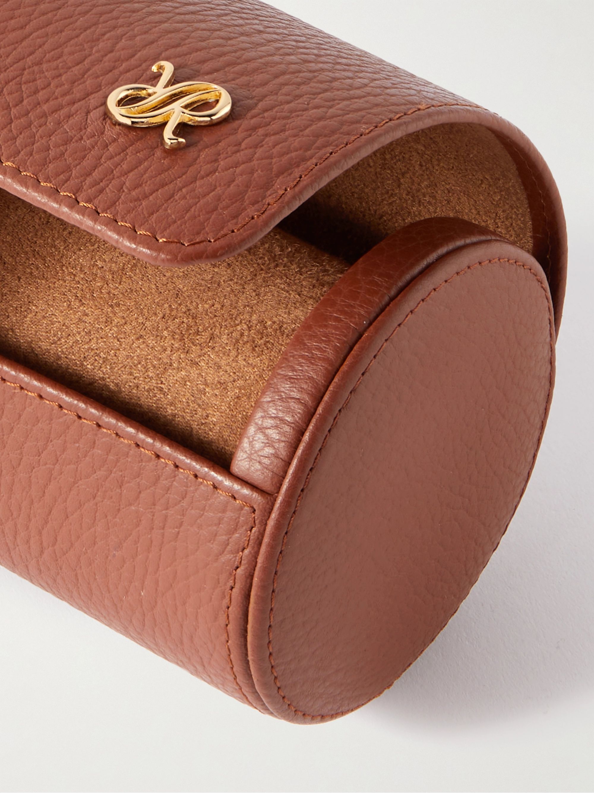 RAPPORT LONDON Berkley Full-Grain Leather Three-Watch Roll